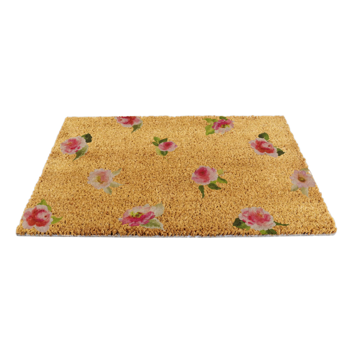 Watercolour Pink Flowers Doormat