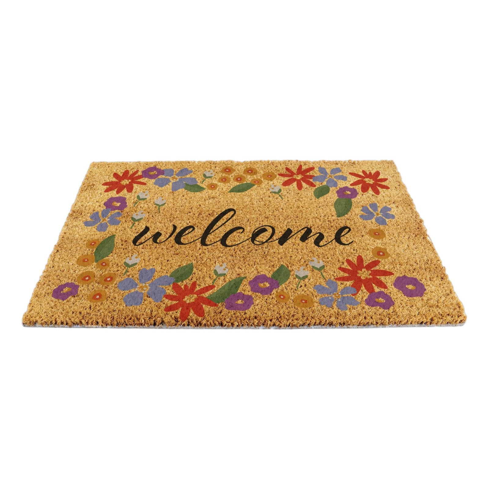 Welcome Floral Border Doormat