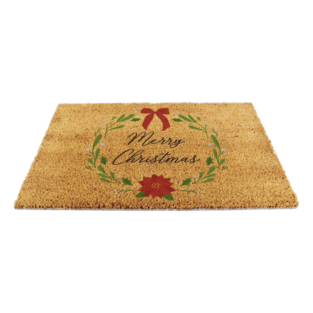 Winter Wreath Coir Doormat