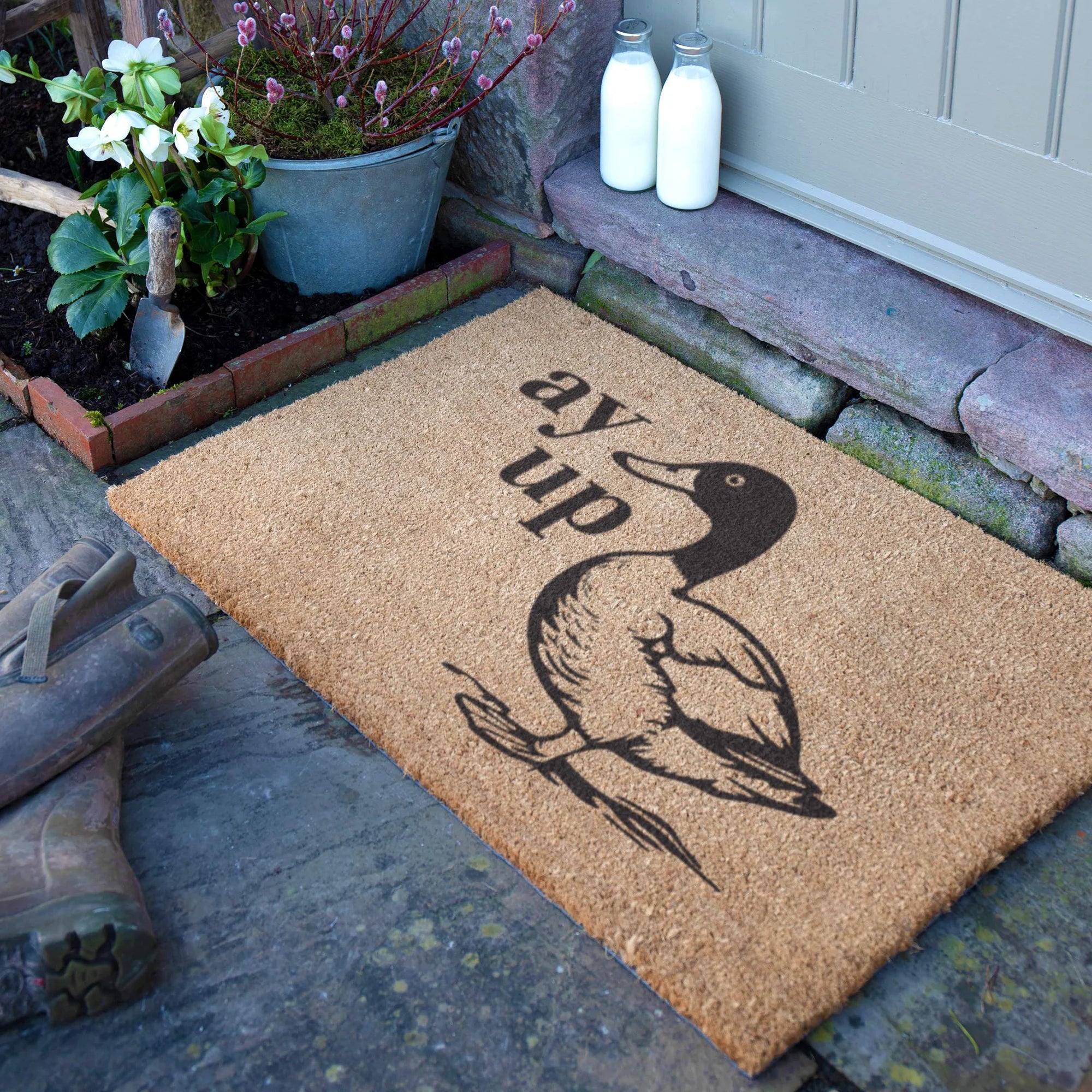 Ay Up Duck Doormat