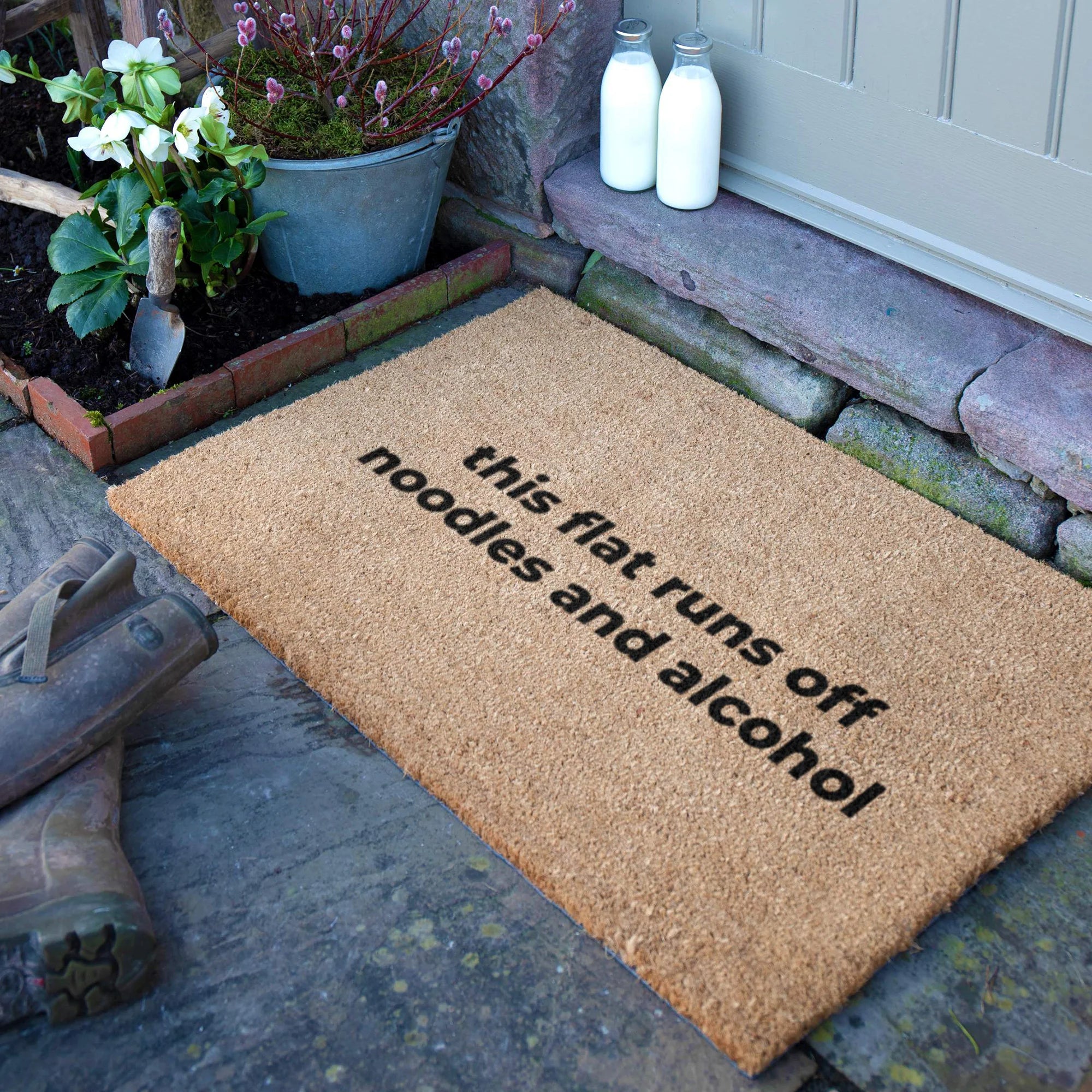 This Flat Runs Off Noodles and Alcohol Doormat