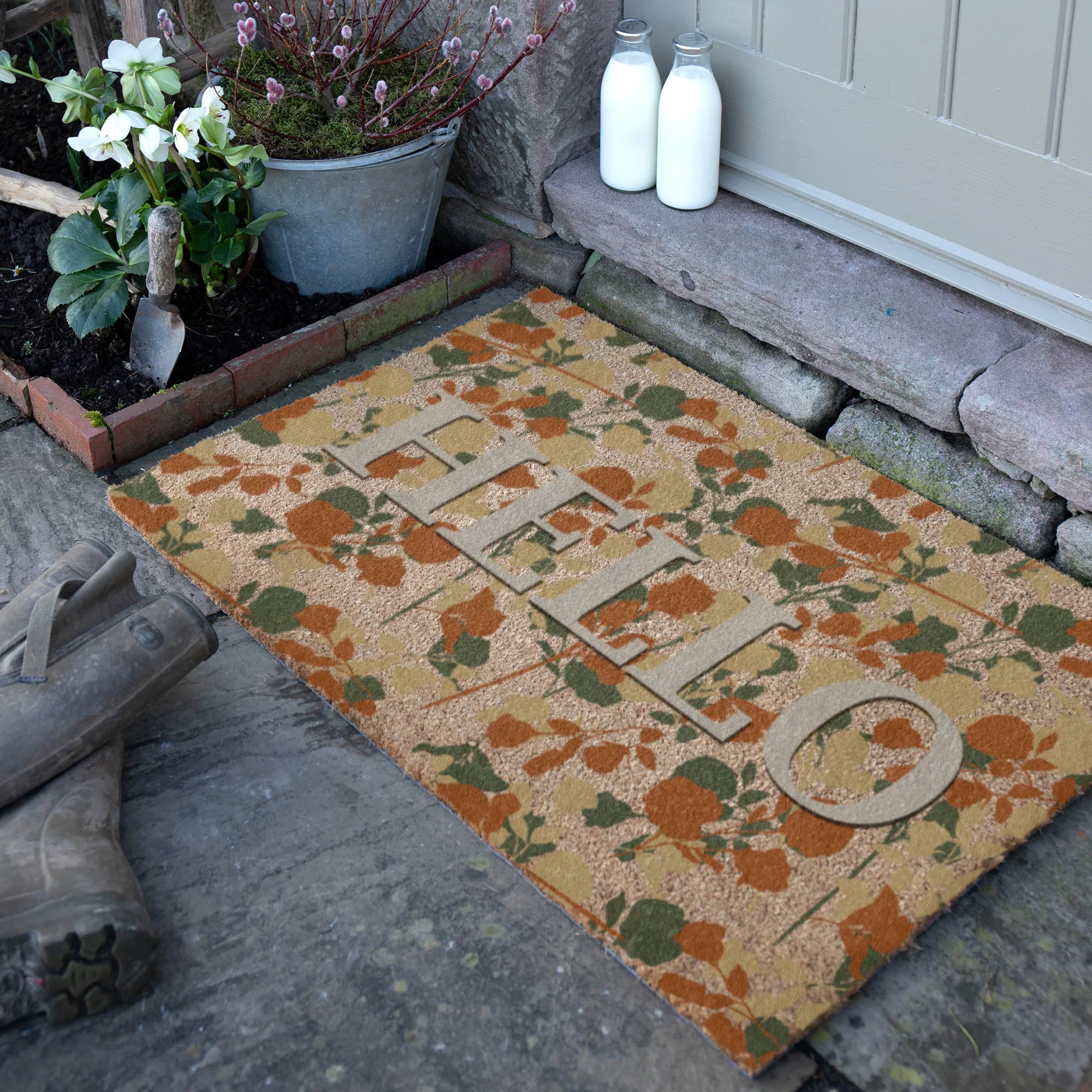 Hello Floral Doormat