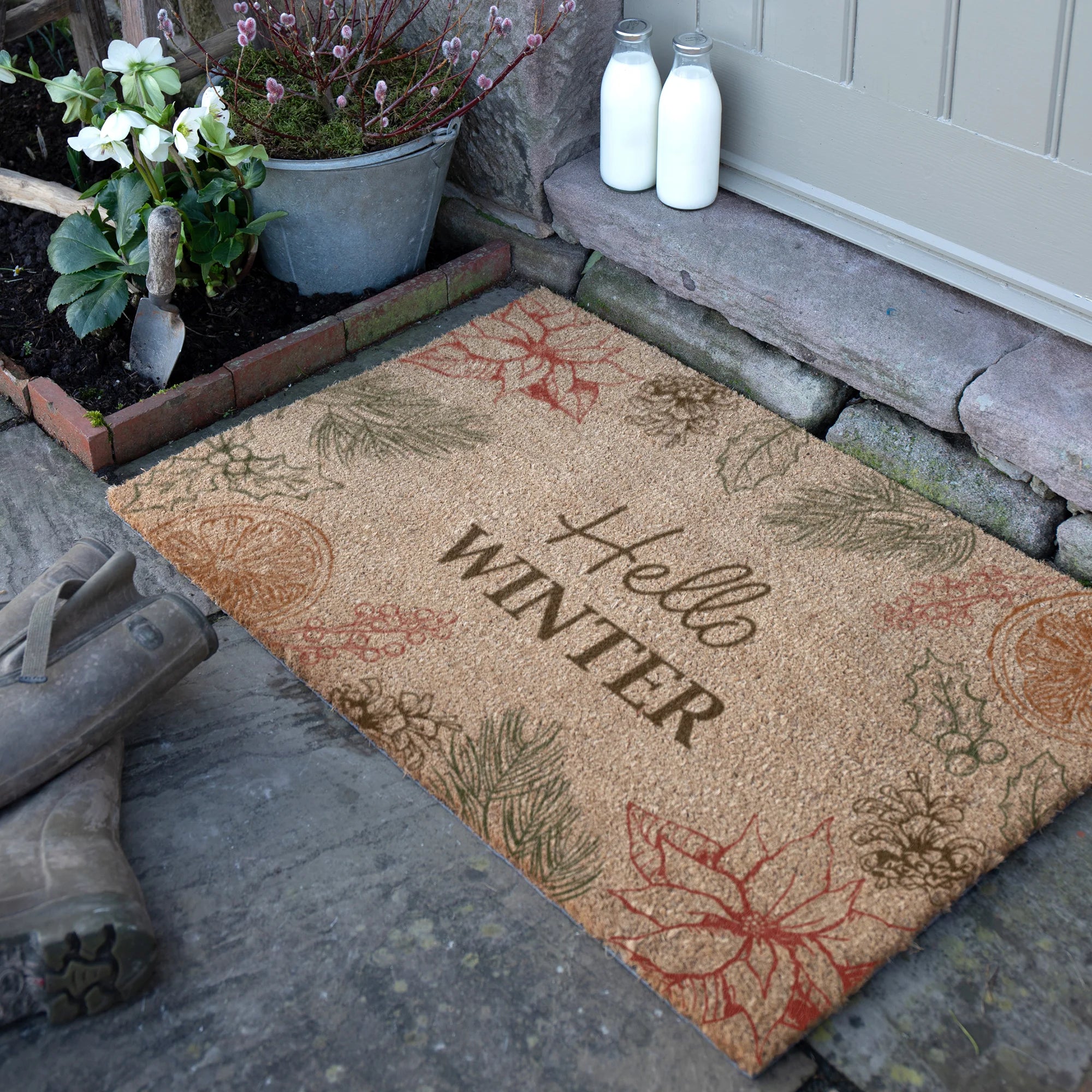 Hello Winter Coir Doormat