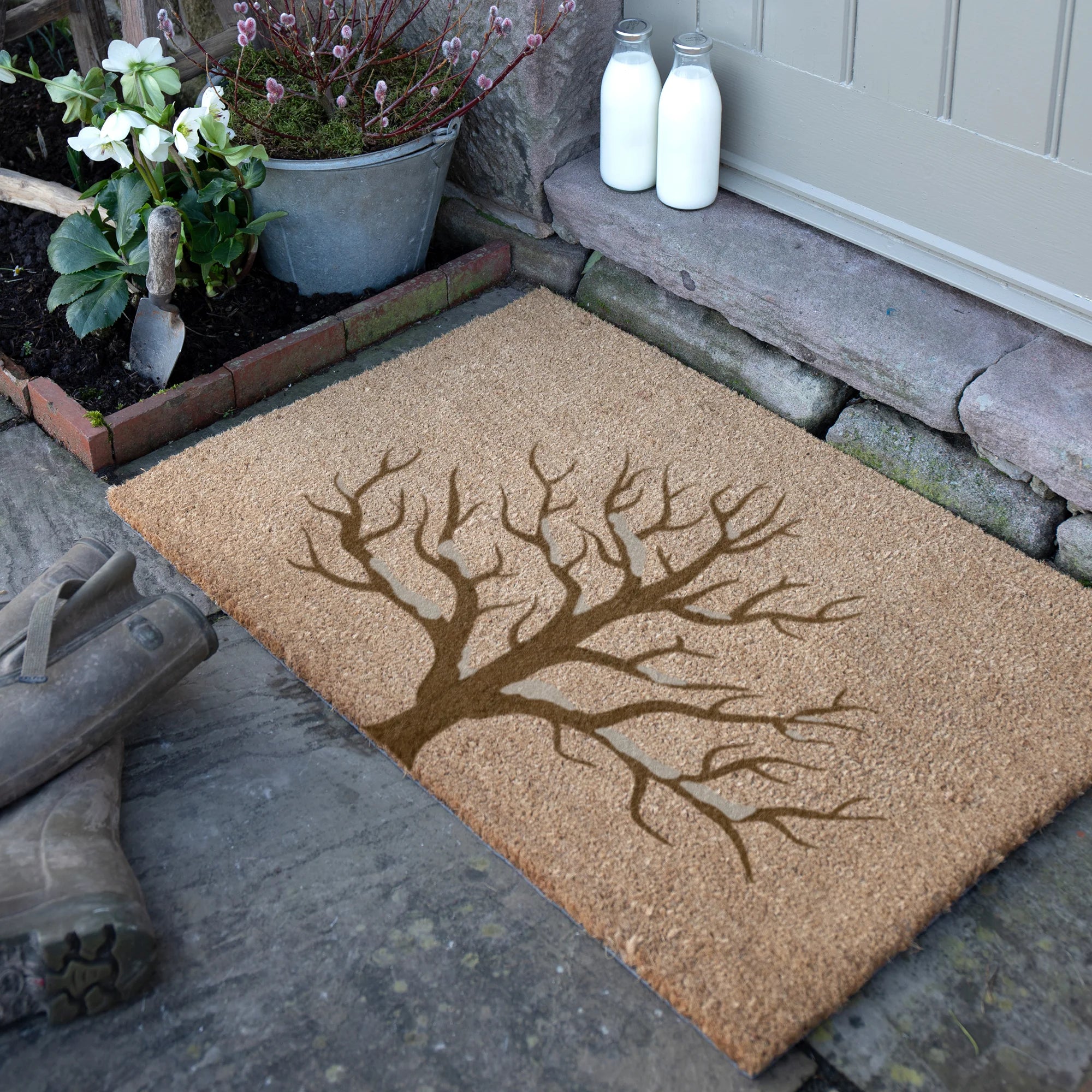 Snowy Tree Coir Doormat