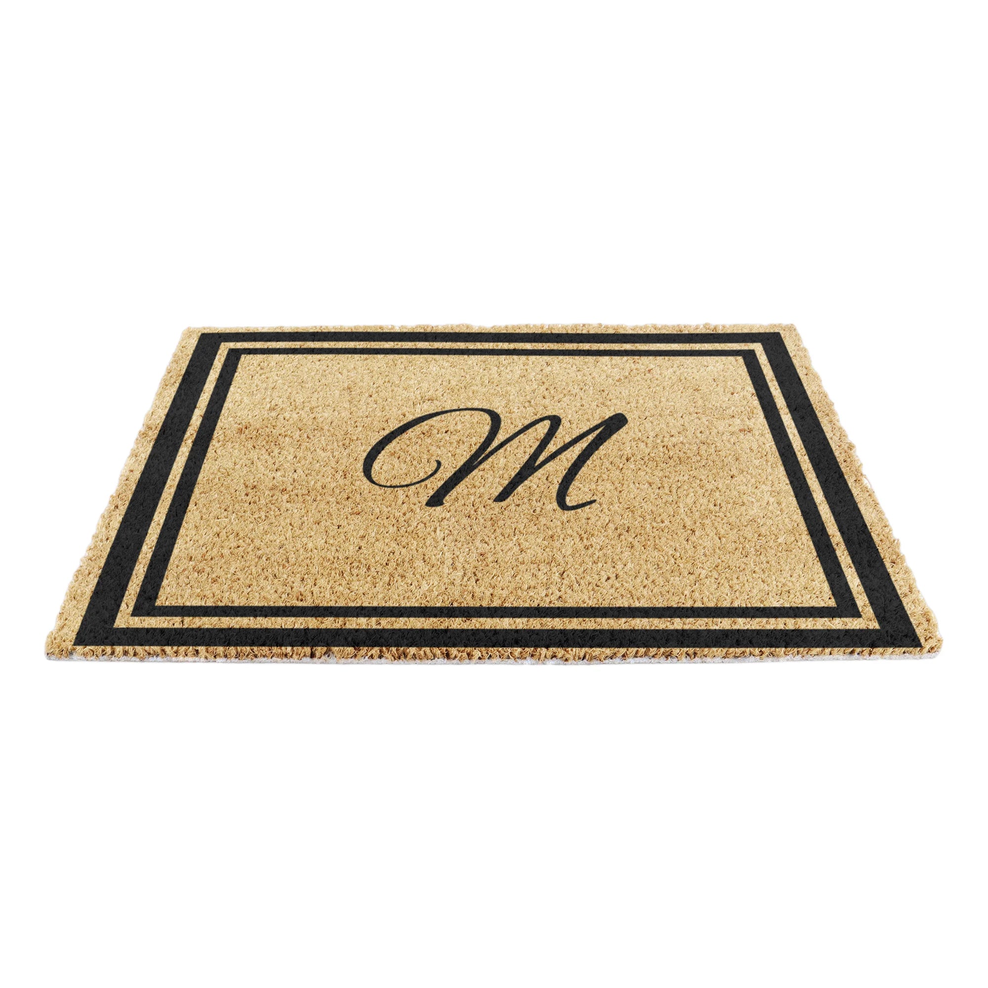 Handwriting Border Monogram Doormat