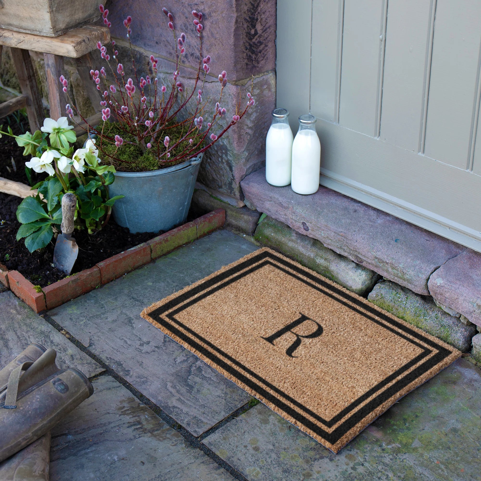 Regal Border Monogram Doormat