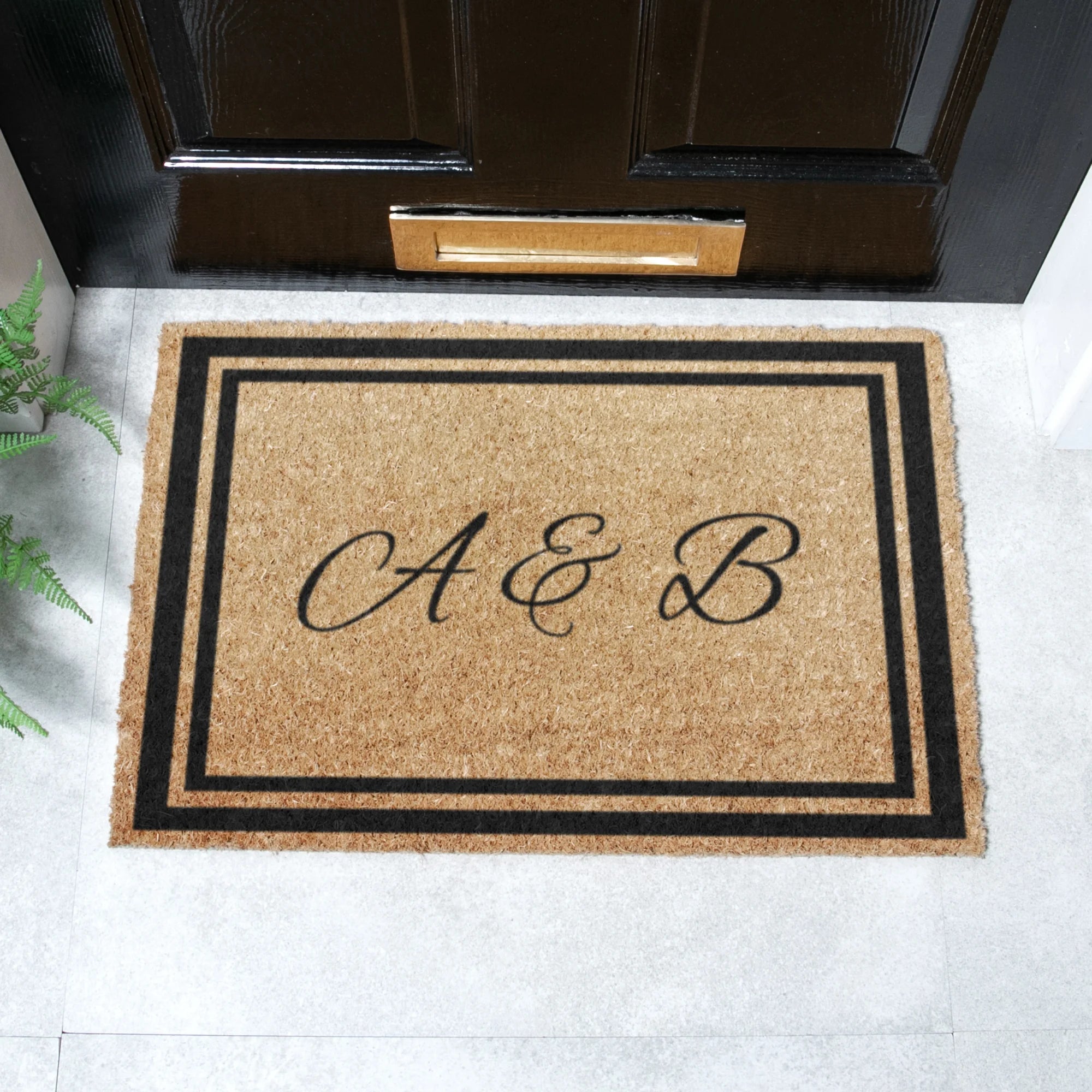 Double Initials Personalised Doormat