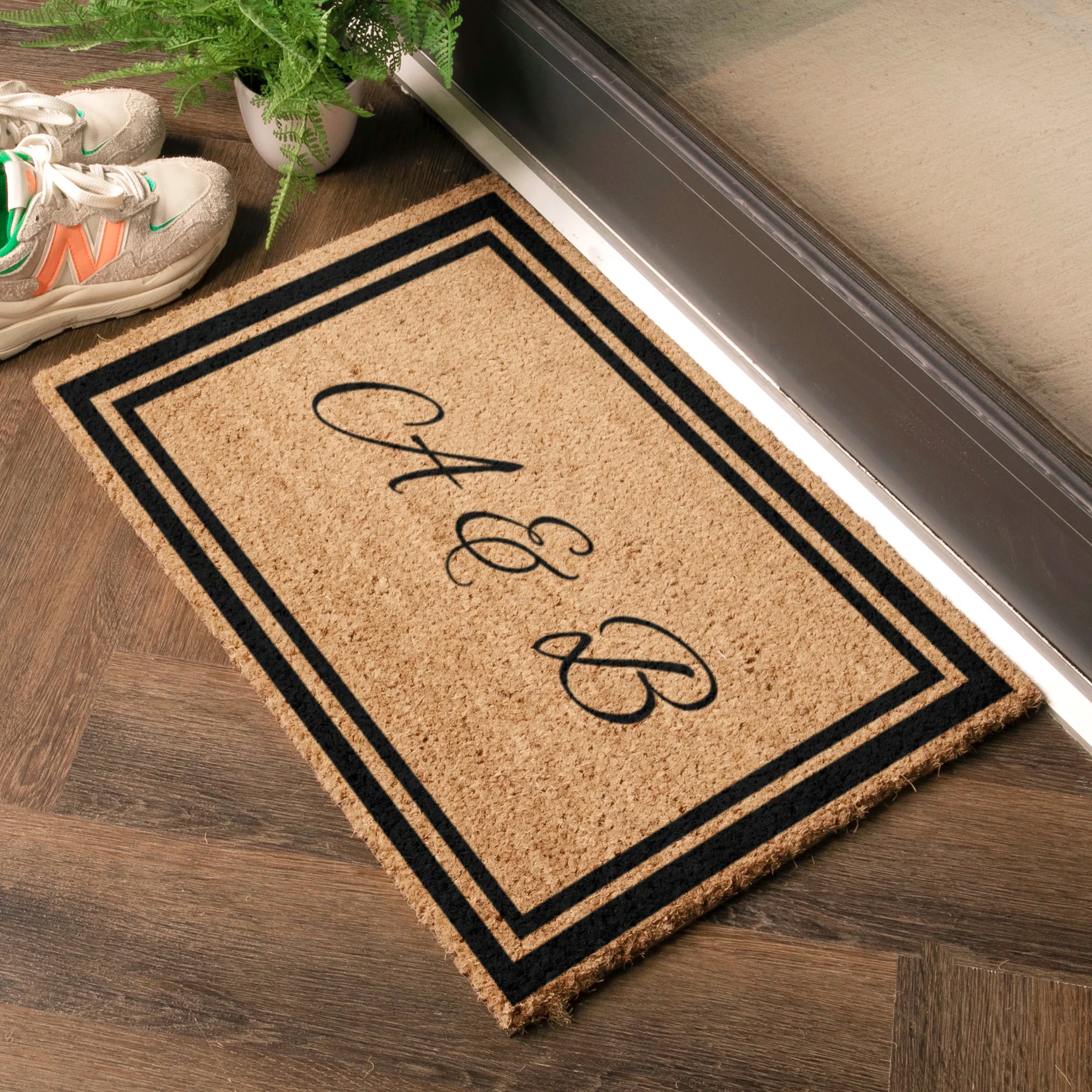 Double Initials Personalised Doormat