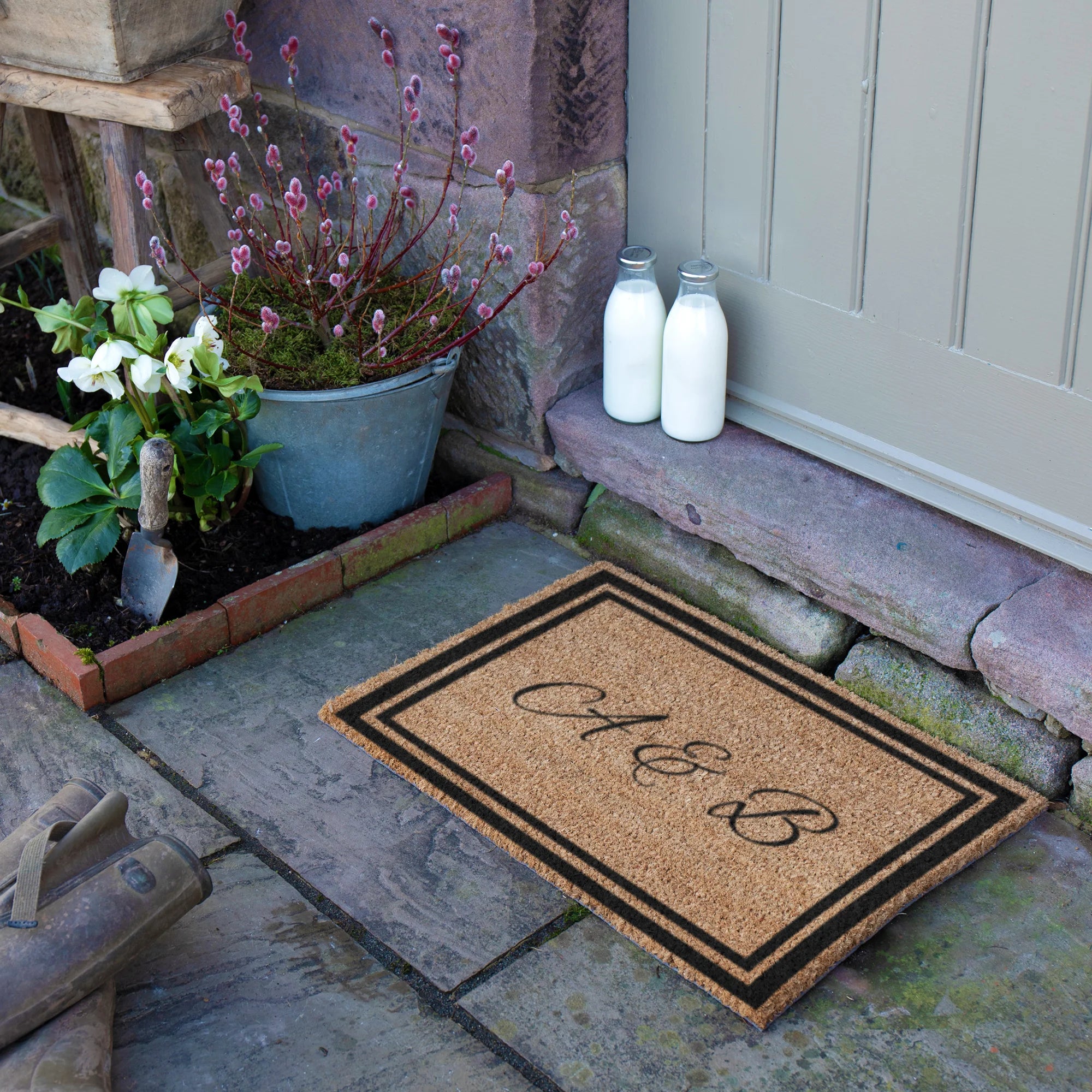 Double Initials Personalised Doormat