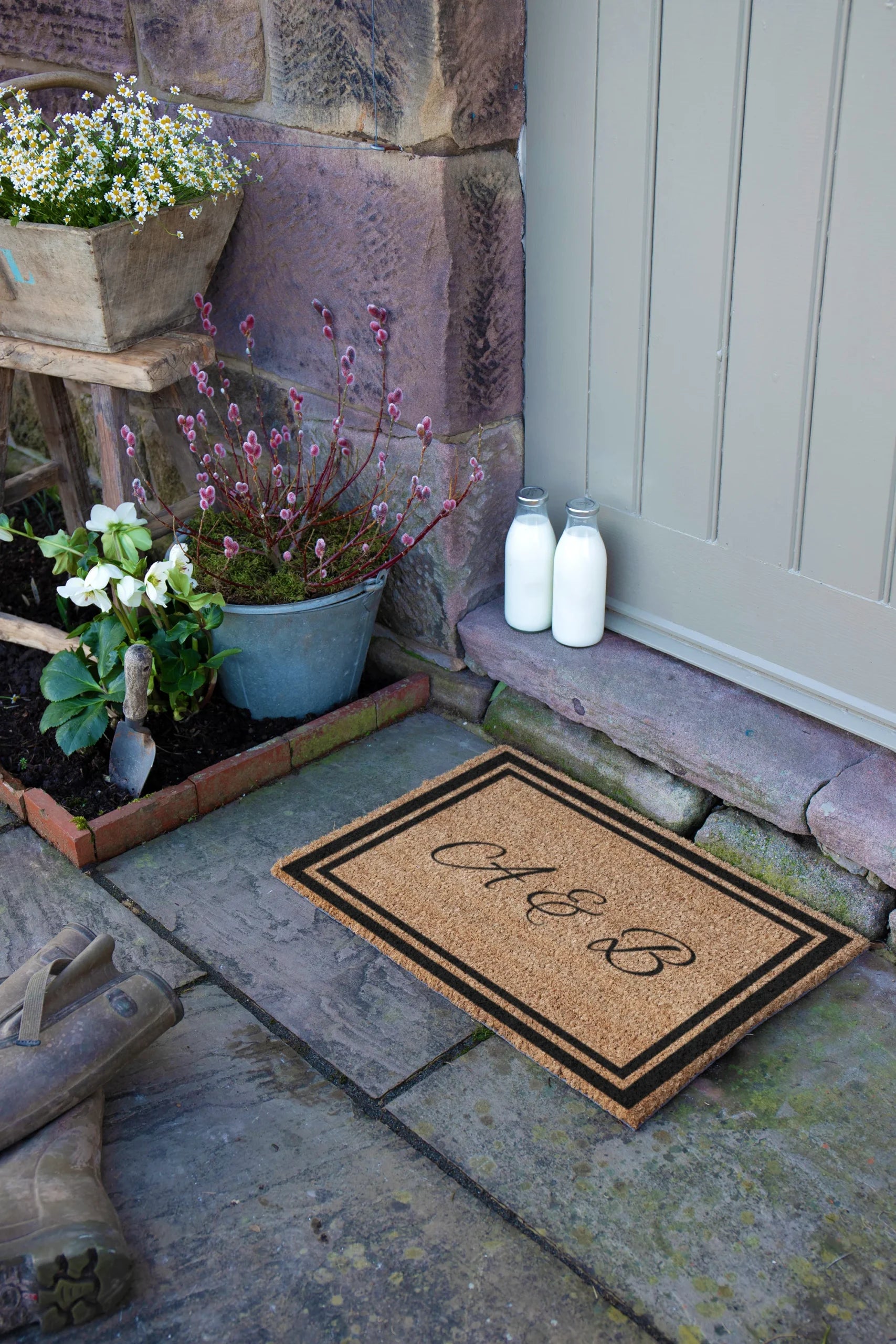 Double Initials Personalised Doormat