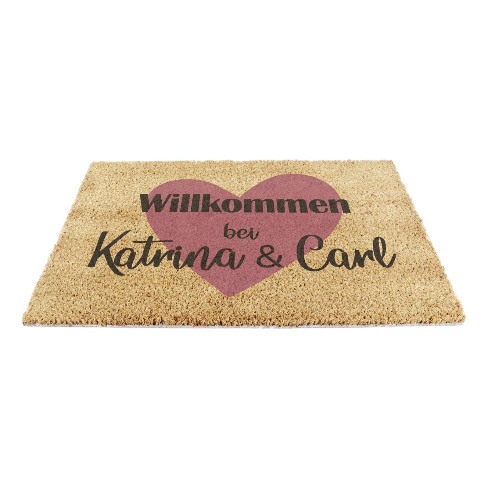 Willkommen Personalisierte Herz Namen Fußmatte Doormat (60 x 40cm)
