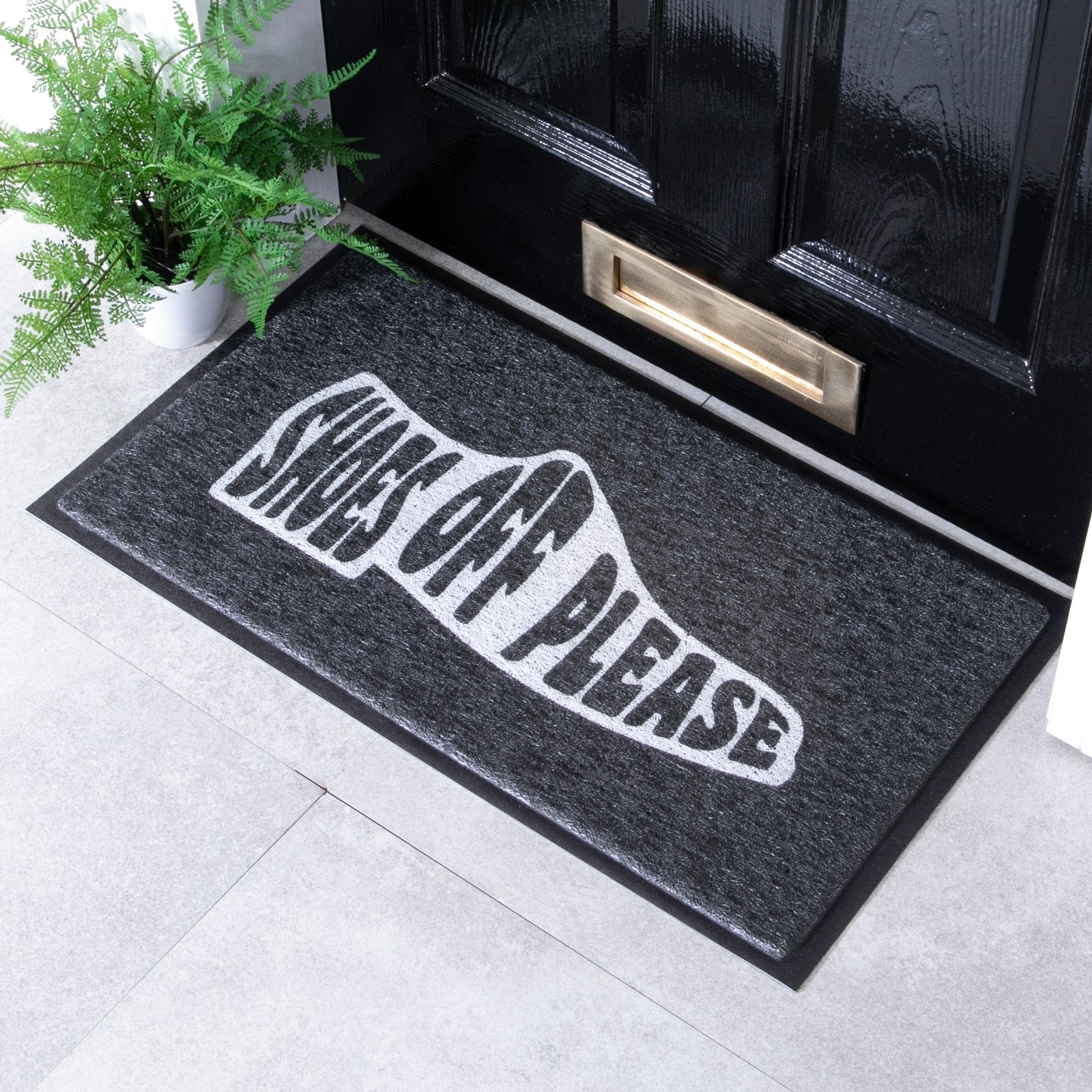 Black Shoes Off Doormat (70 x 40cm)