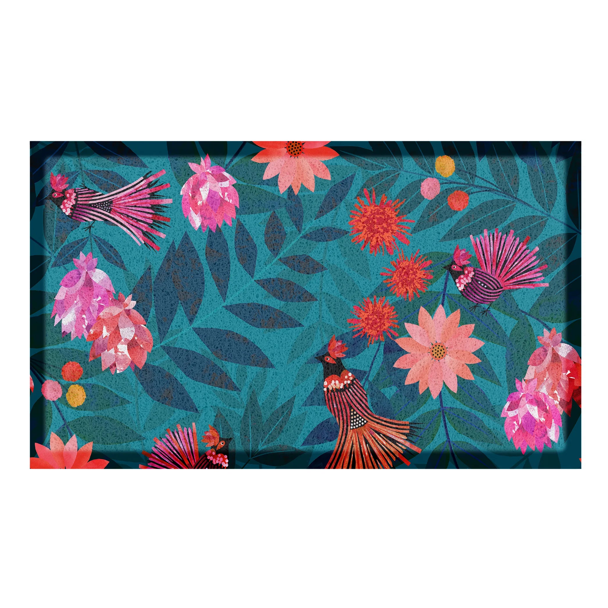 Home Bird Teal Doormat x Rachel Parker