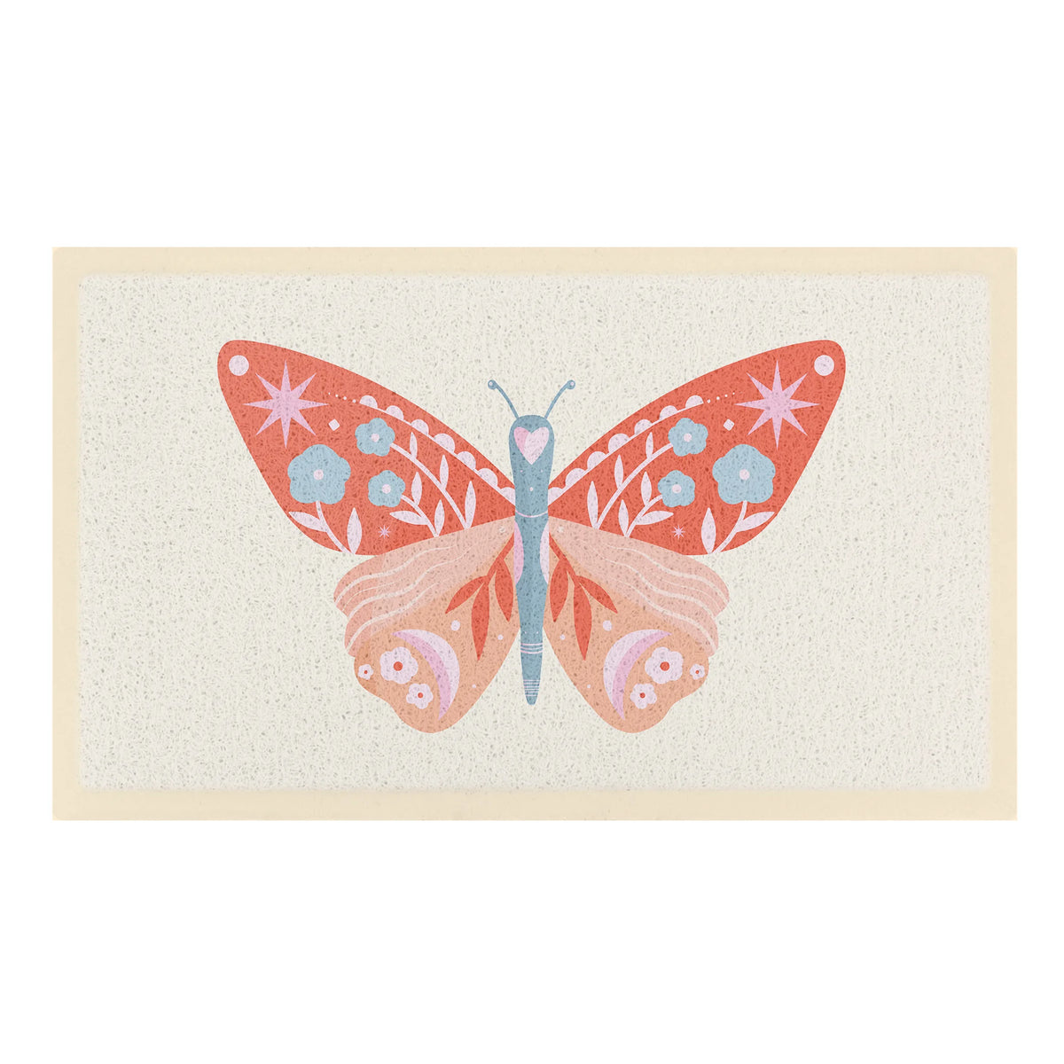 Orange Flower Butterfly Doormat x Melissa Donne