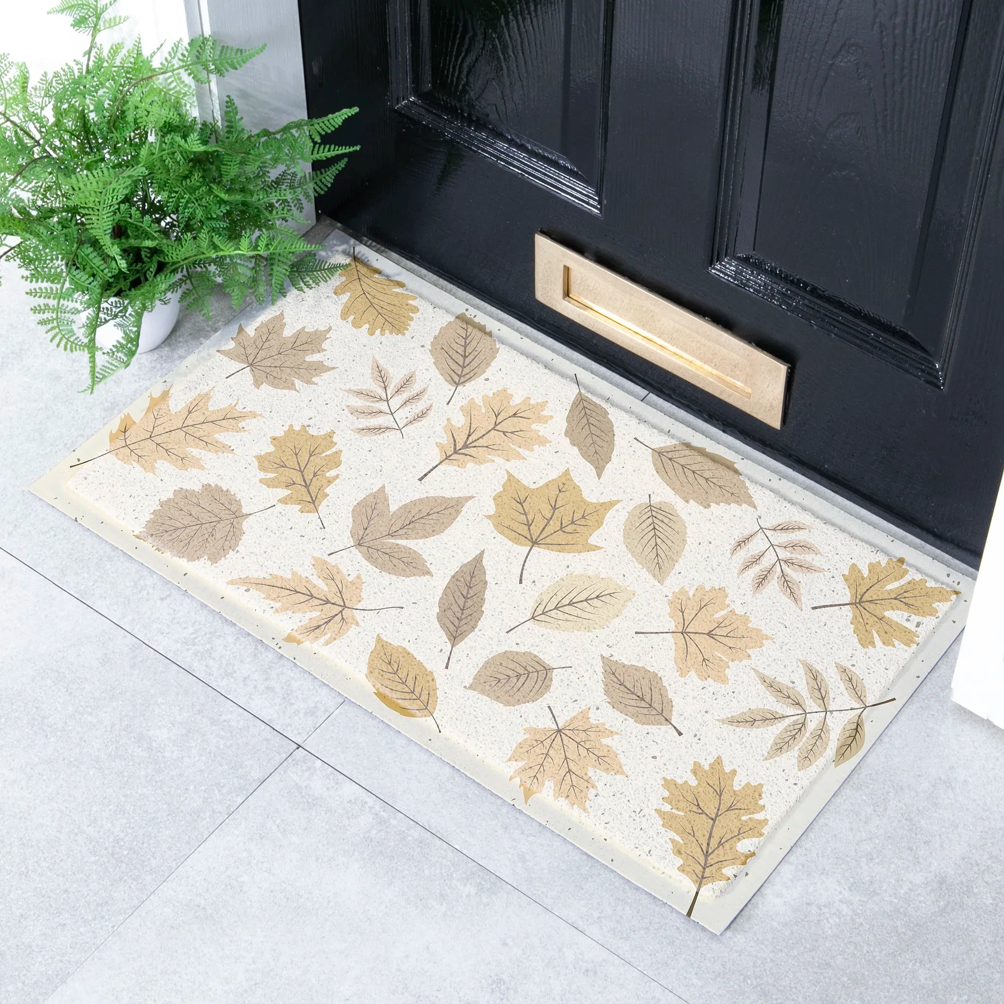 Autumn Neutral Leaves Doormat