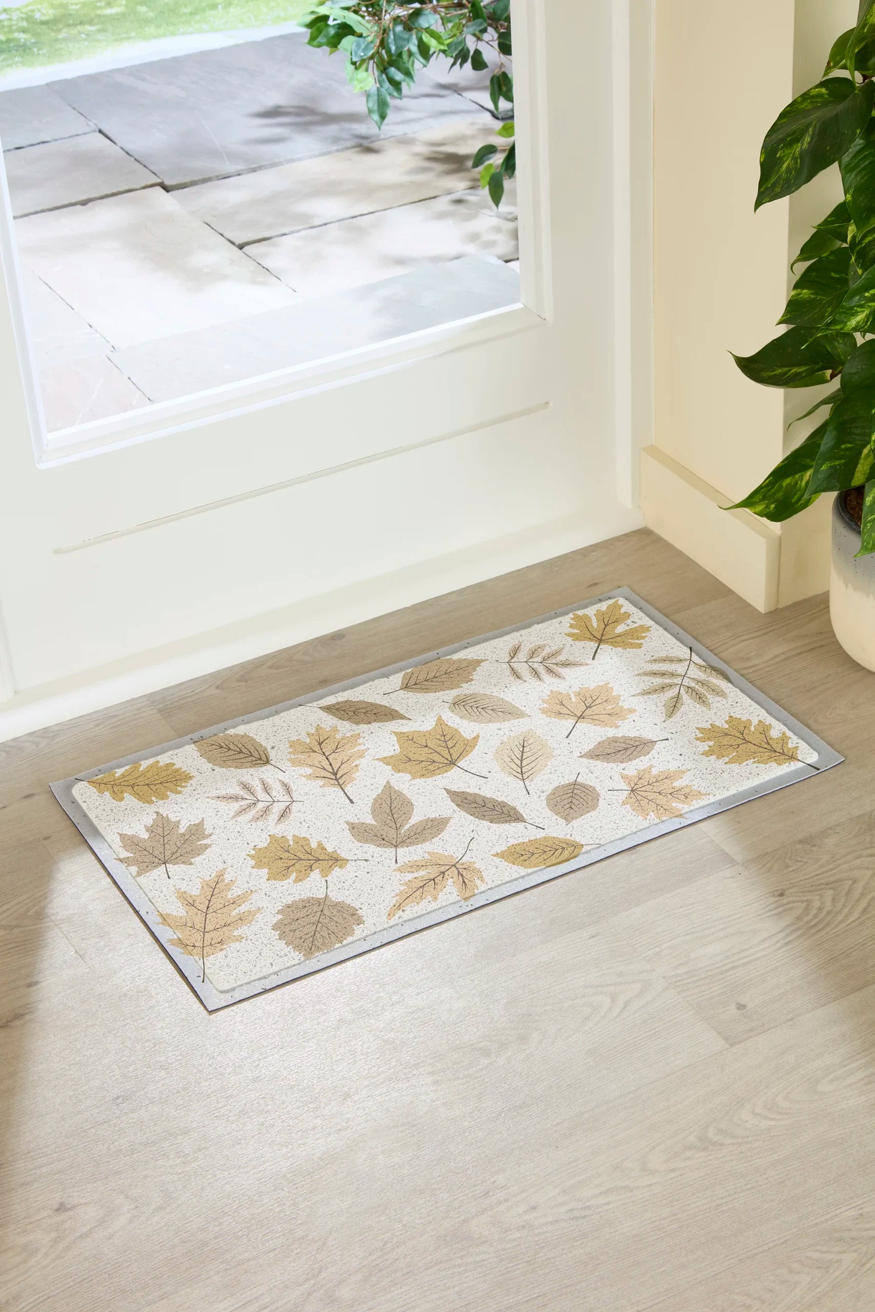Autumn Neutral Leaves Doormat (70 x 40cm)