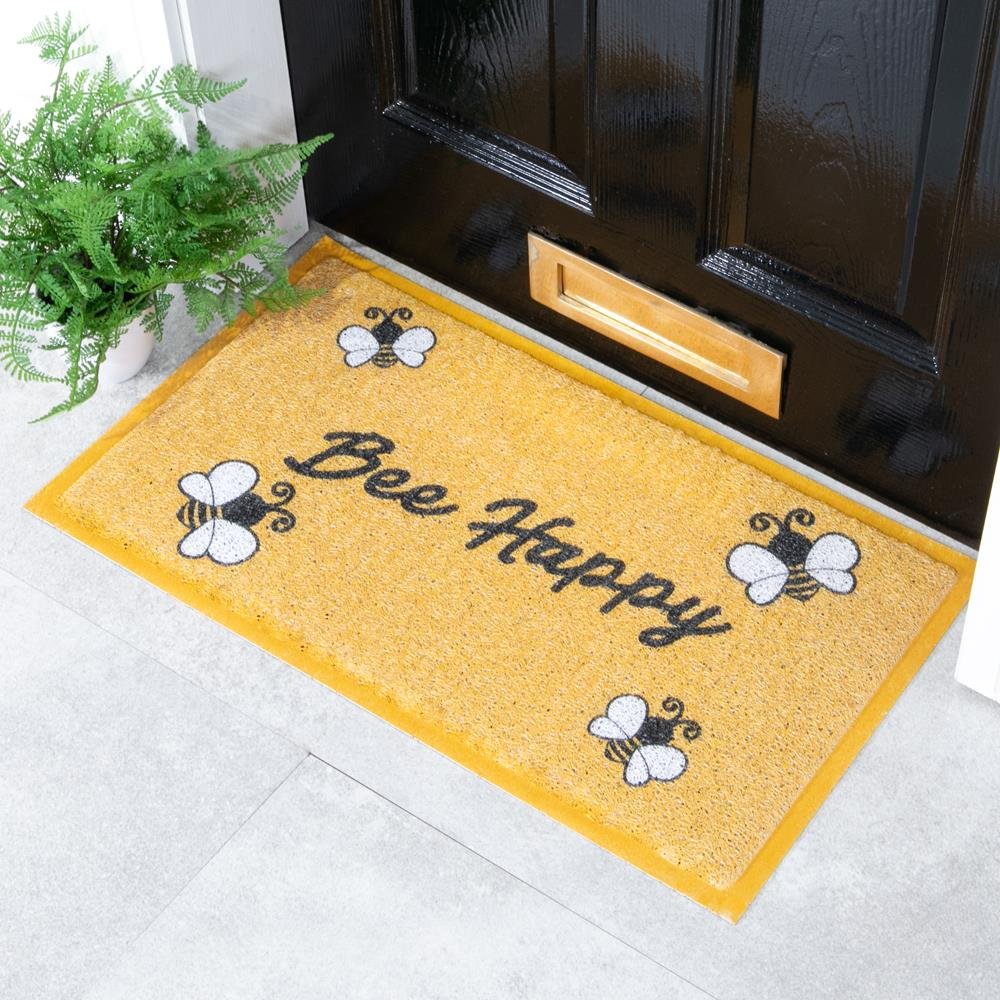 Yellow Bee Happy Doormat