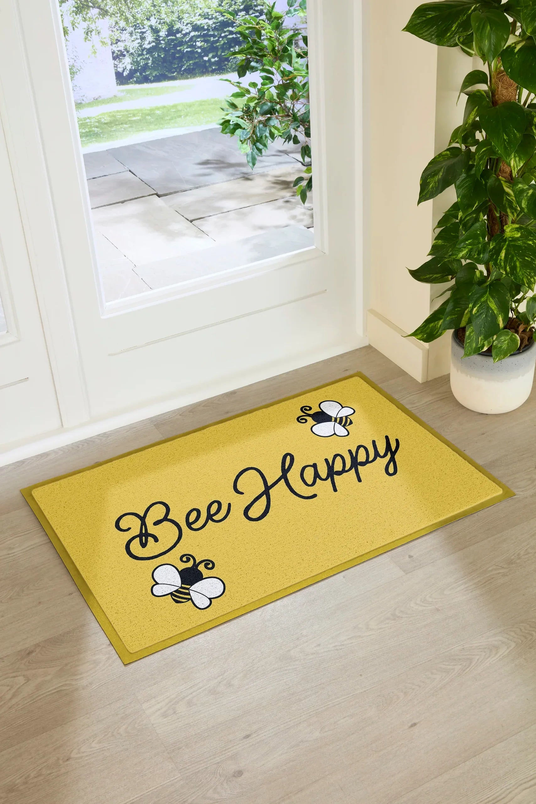 Yellow Bee Happy Doormat