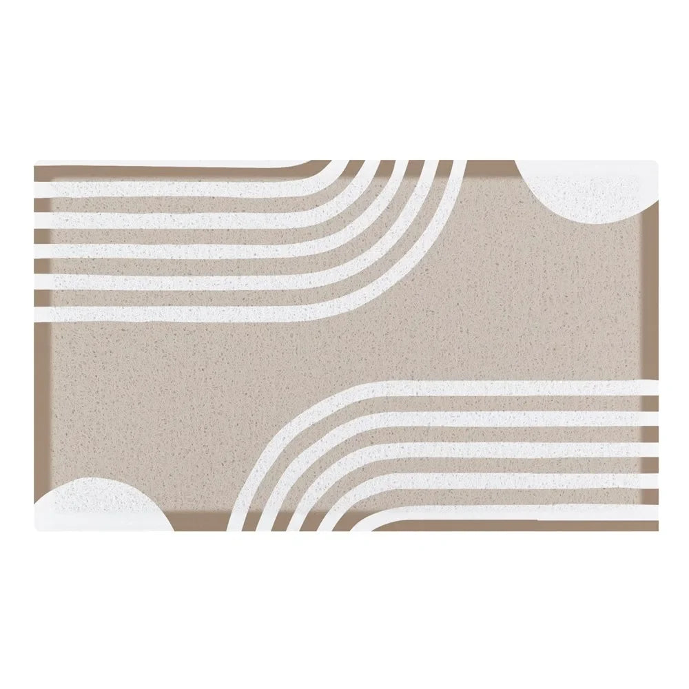 Beige Abstract Lines Indoor & Outdoor Doormat