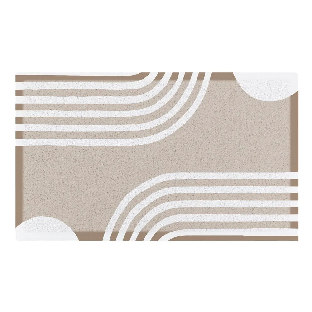 Beige Abstract Lines Indoor & Outdoor Doormat - 70x40cm