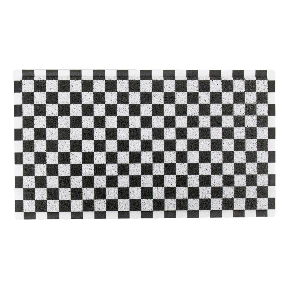 Black Checkerboard Doormat