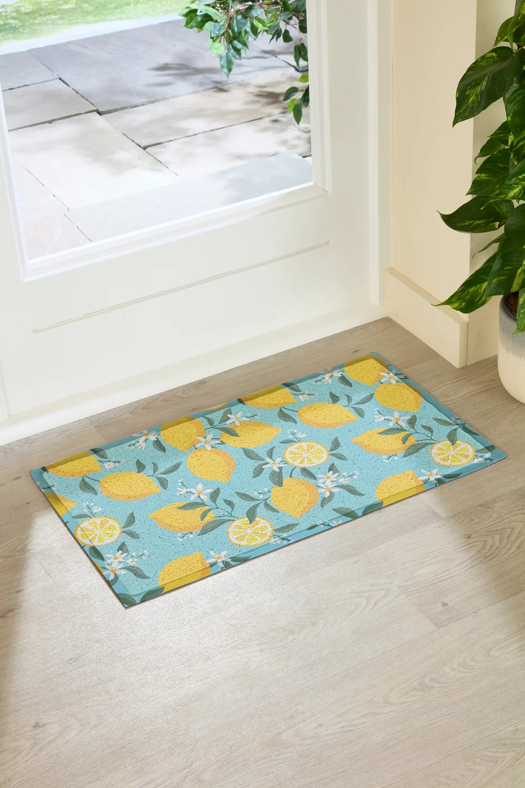 Lemons on Blue Doormat