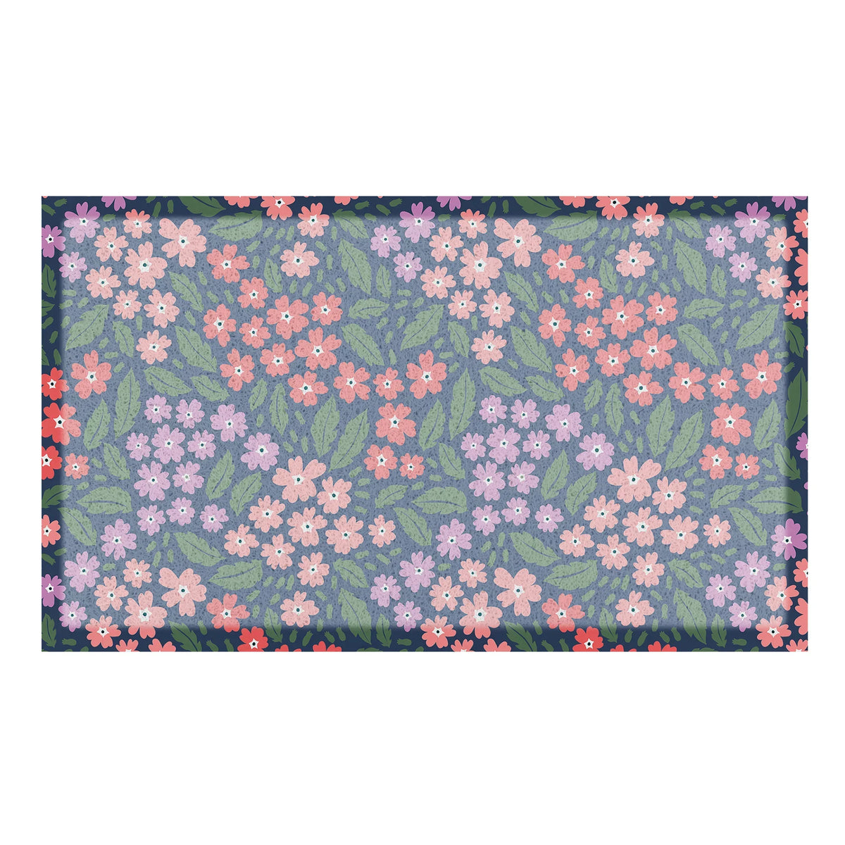 Blue & Pink Floral Doormat