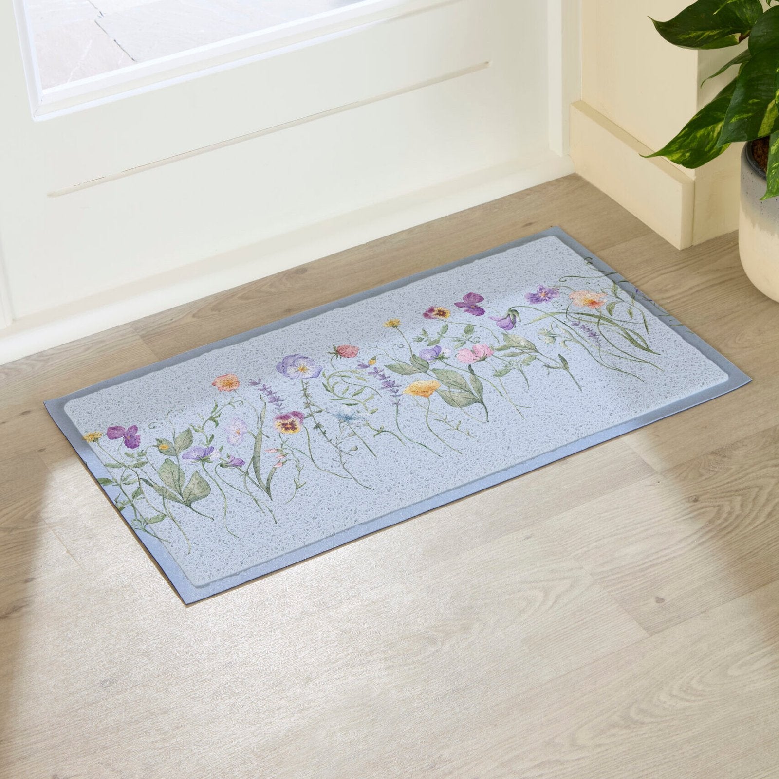Blue Wild Flowers Doormat