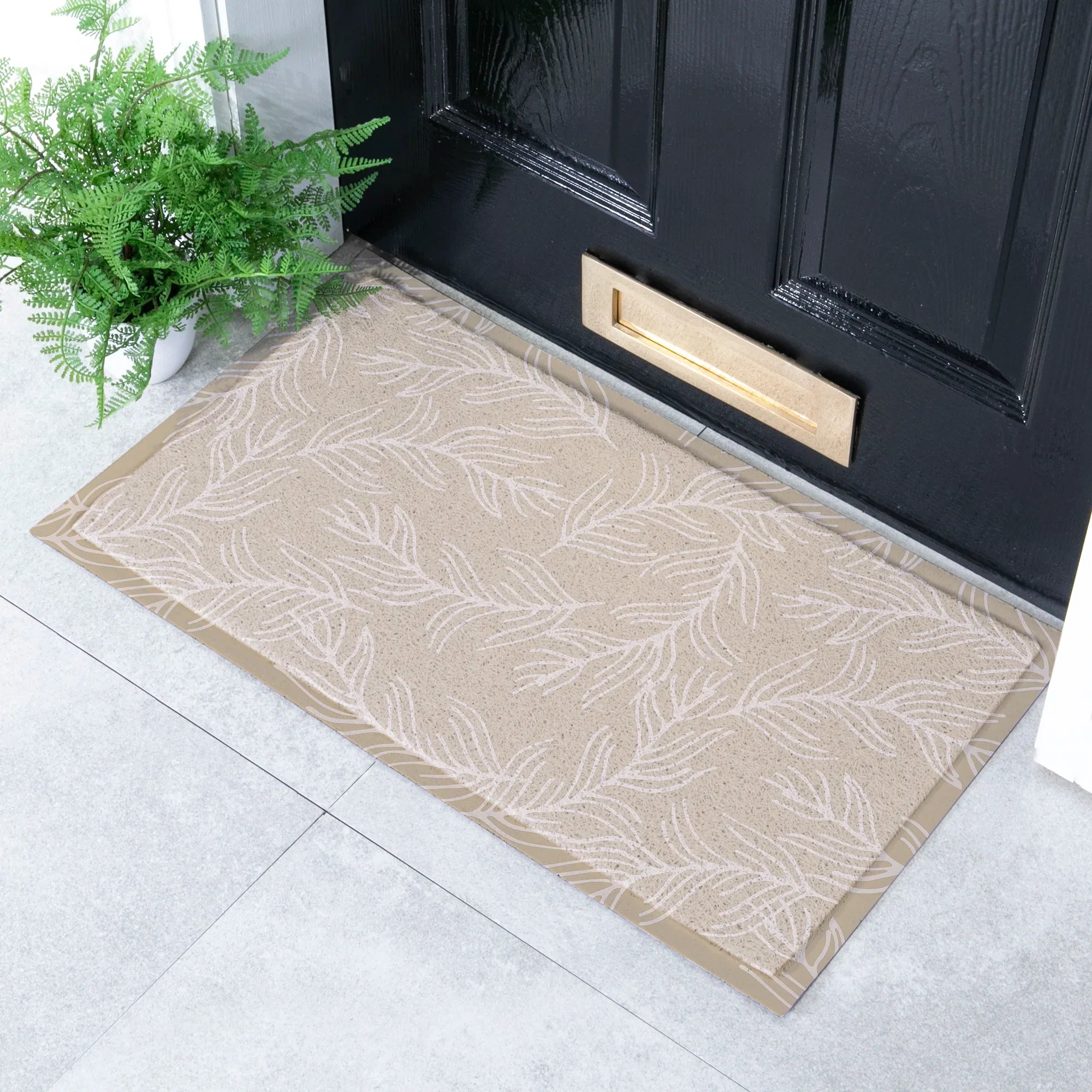 Mocha Leaf Pattern Doormat