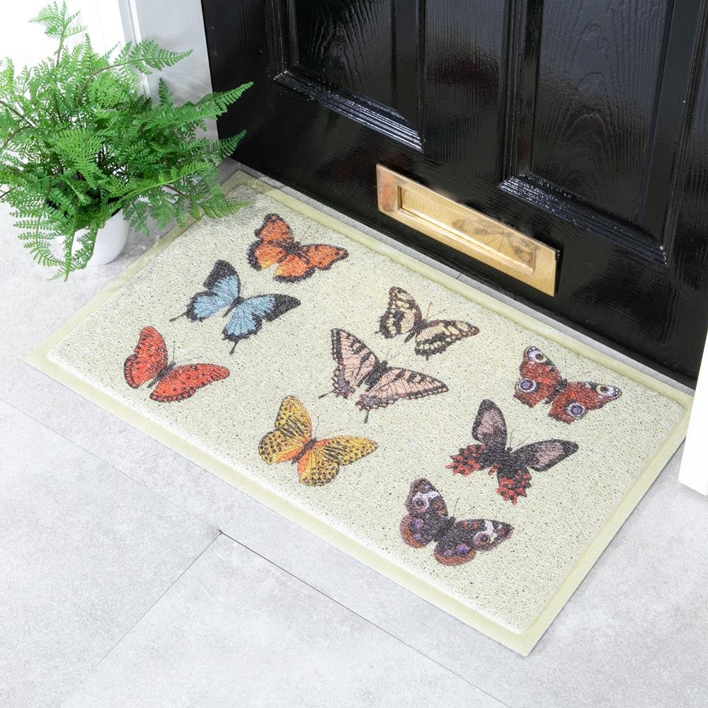 Lime Colored Butterfly Doormat