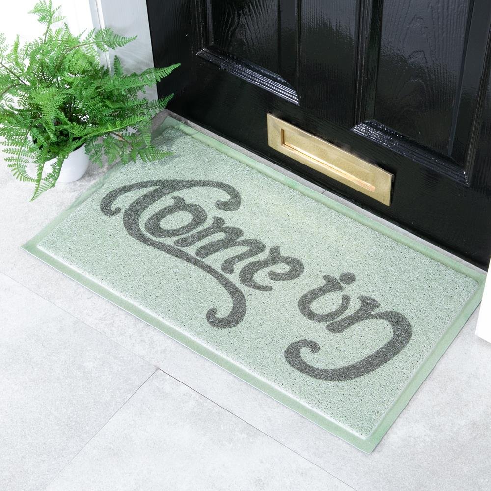 Green Come in Go Away Doormat