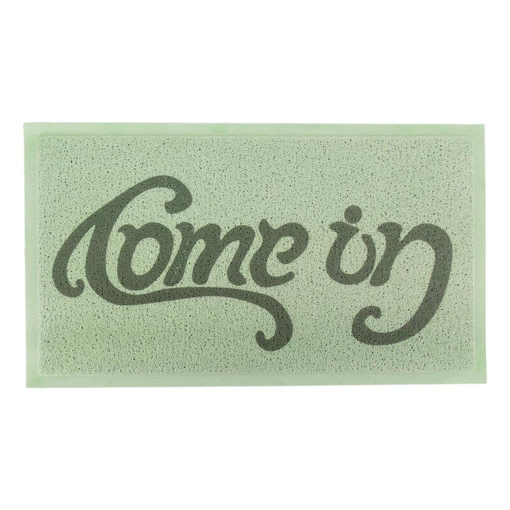 Green Come in Go Away Doormat