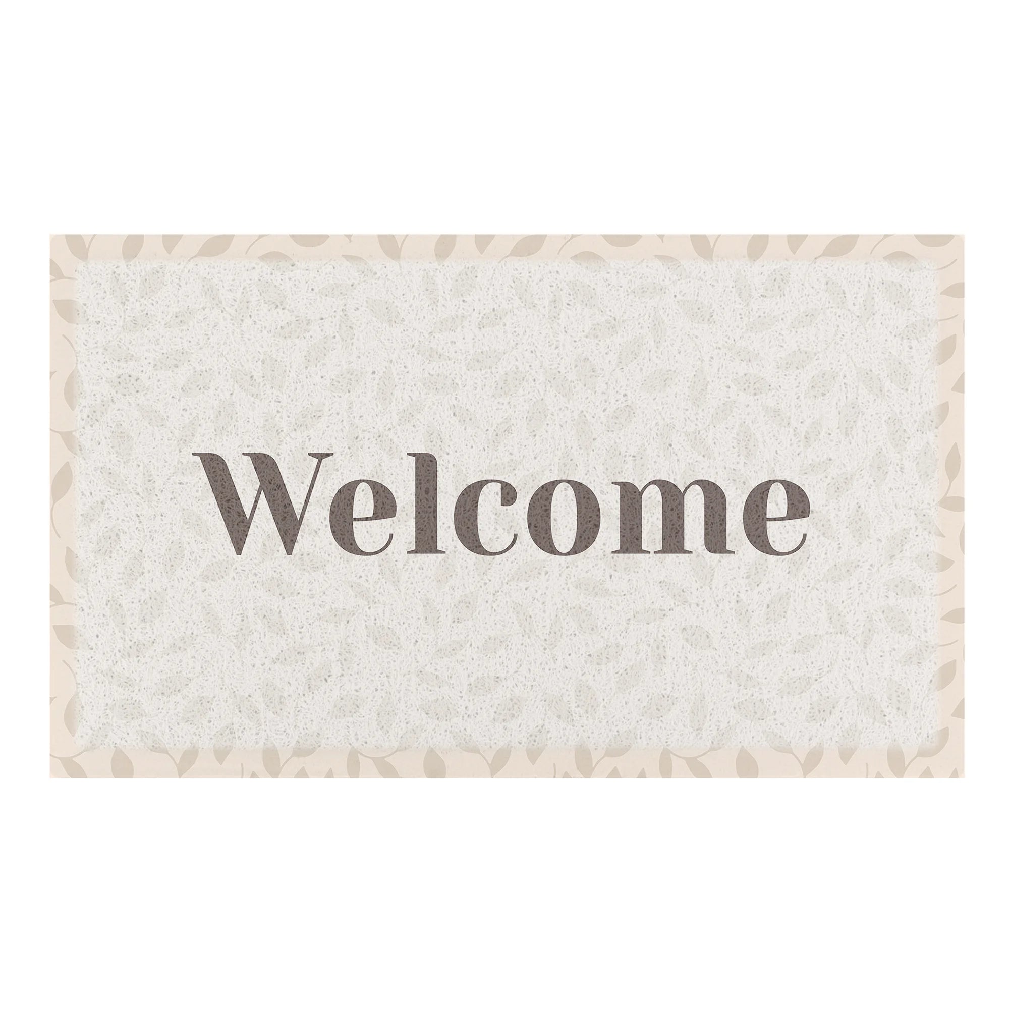 Welcome Cream Leaf Doormat (70 x 40cm)