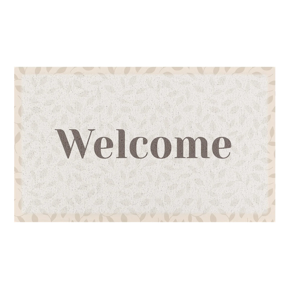 Welcome Cream Leaf Doormat