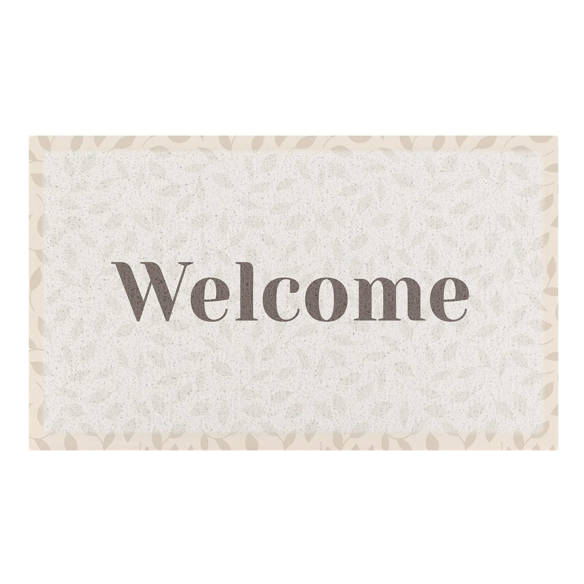 Welcome Cream Leaf Doormat