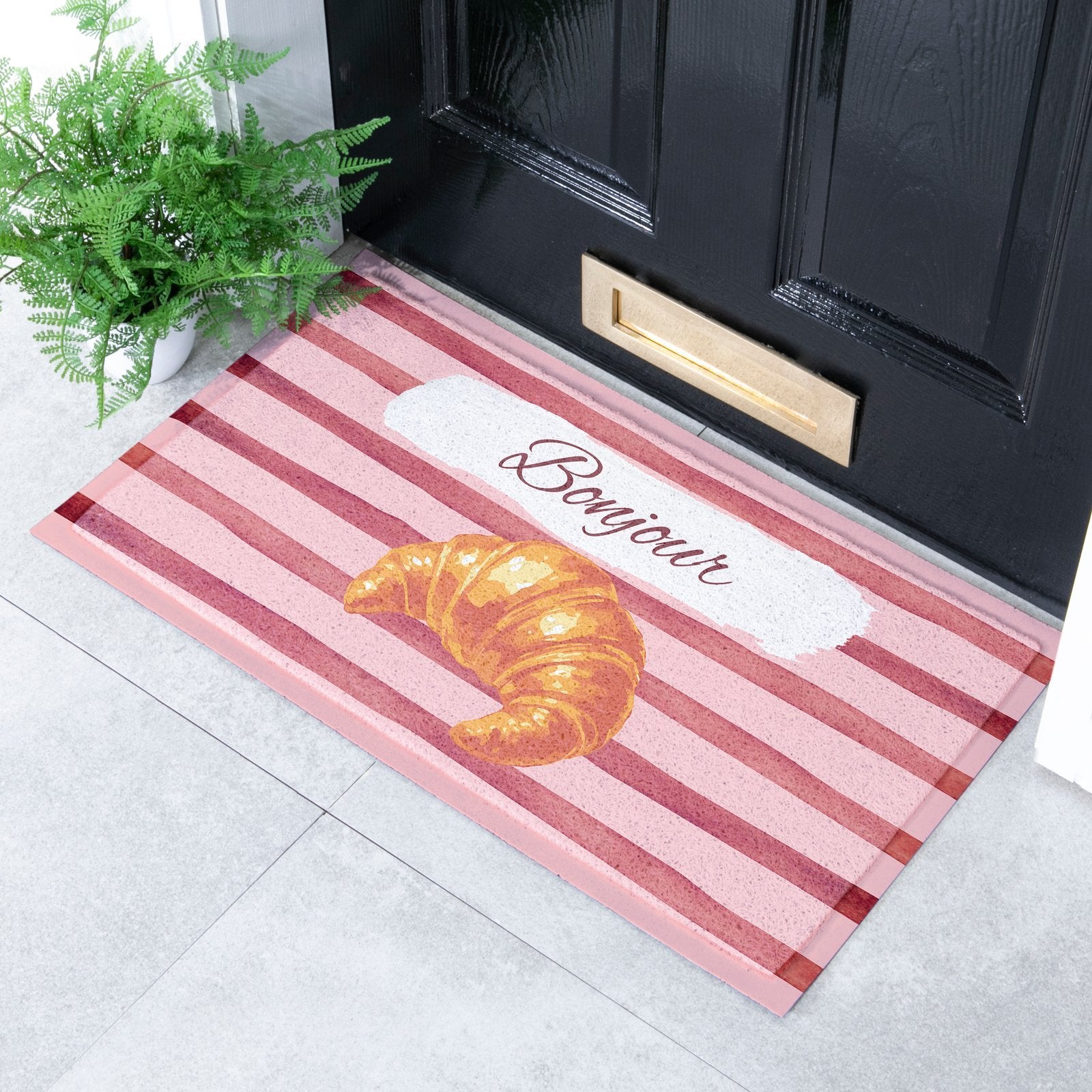 Croissant Bonjour Outdoor Doormat