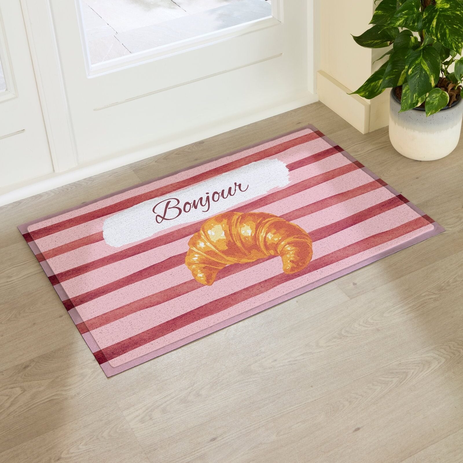 Croissant Bonjour Outdoor Doormat