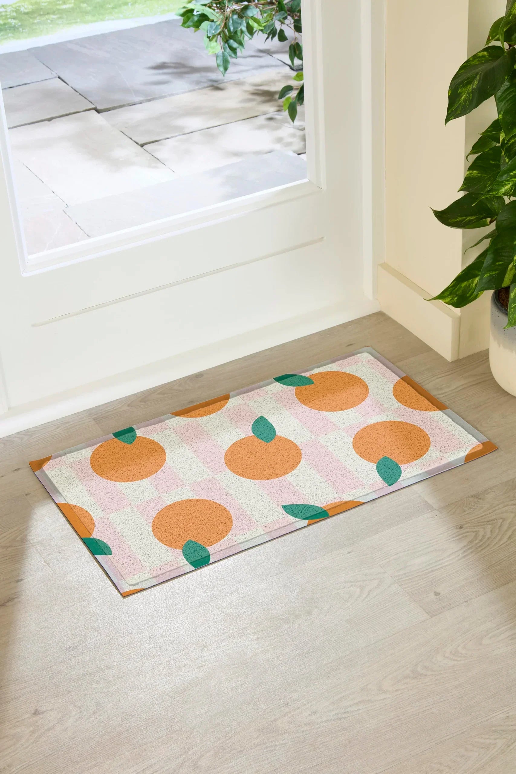 Elizabeth Olwen Oranges Indoor/Outdoor Doormat