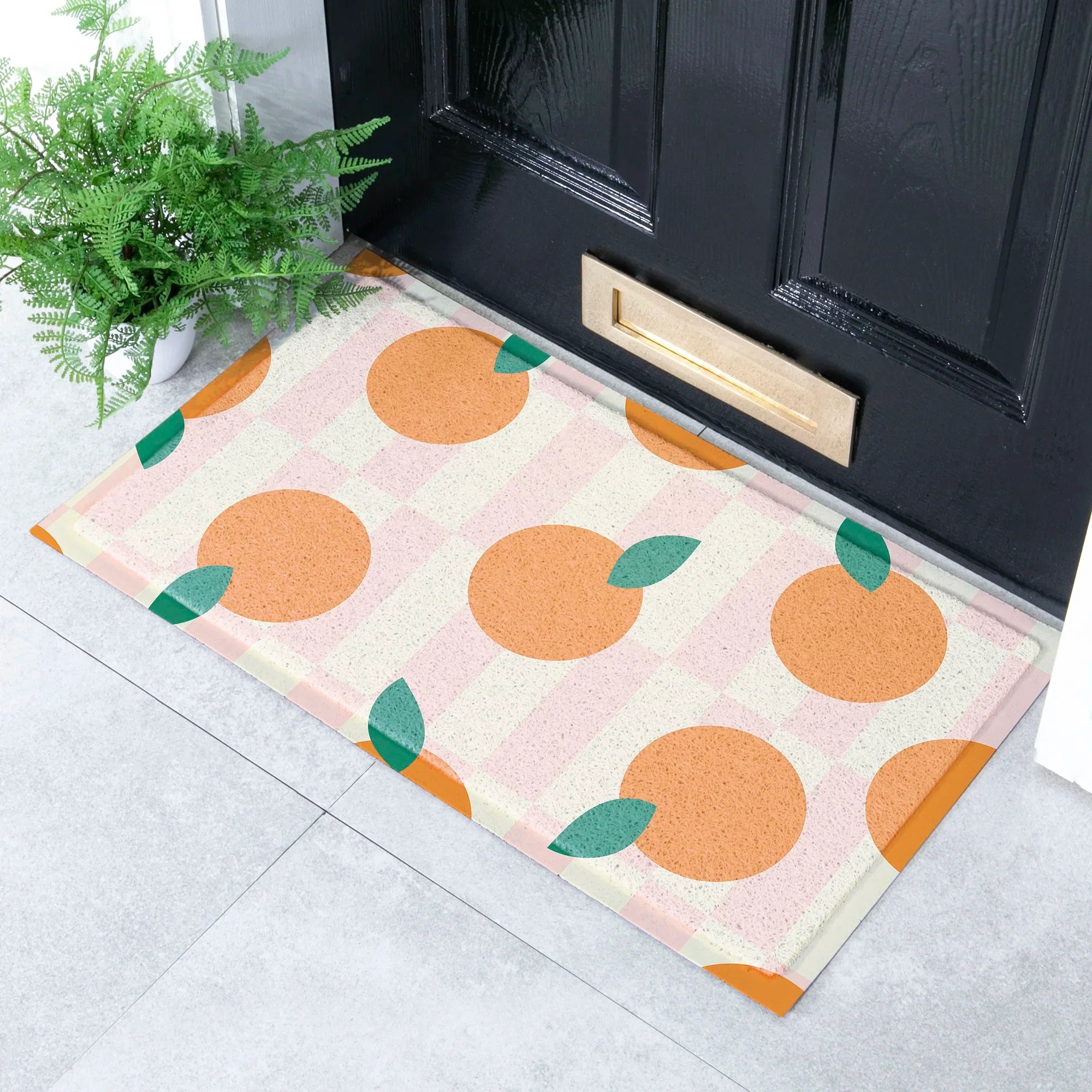 Elizabeth Olwen Oranges Indoor/Outdoor Doormat
