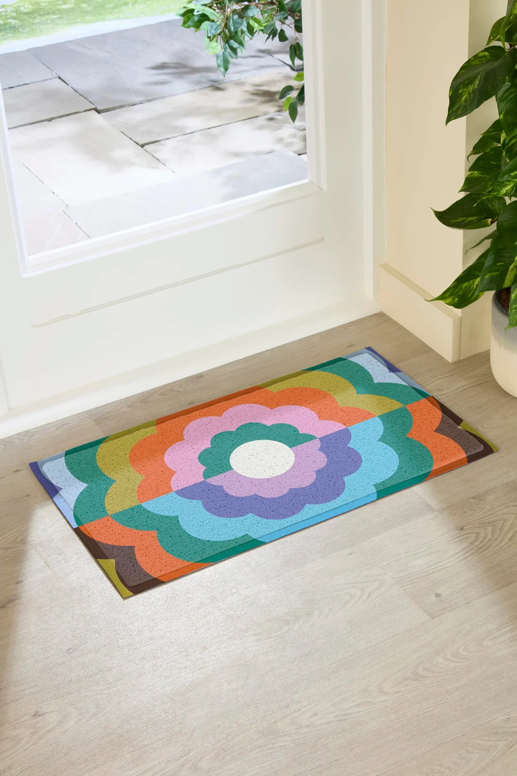 Elizabeth Olwen Petal Close Up Indoor/Outdoor Doormat