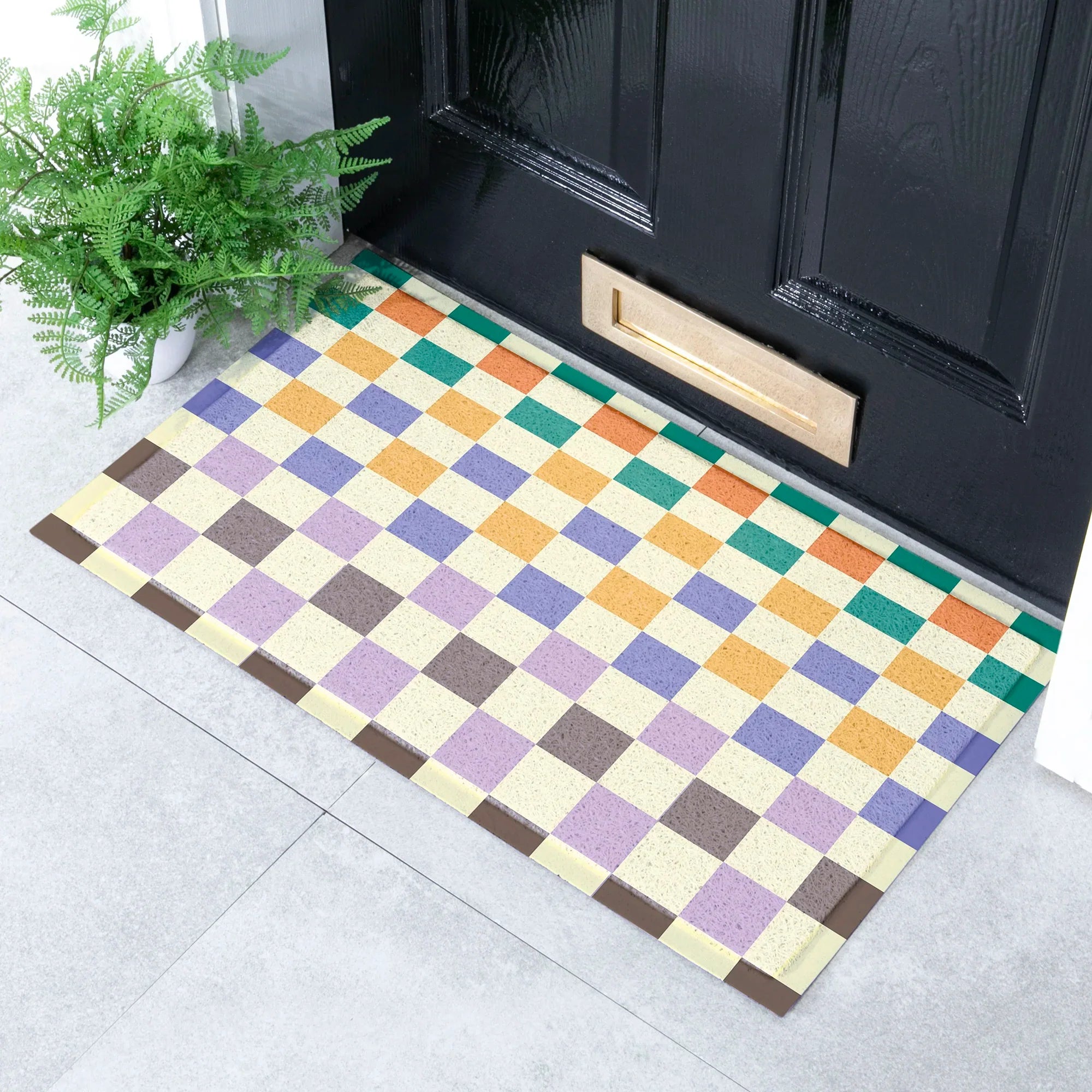 Elizabeth Olwen Check Fade Indoor/Outdoor Doormat