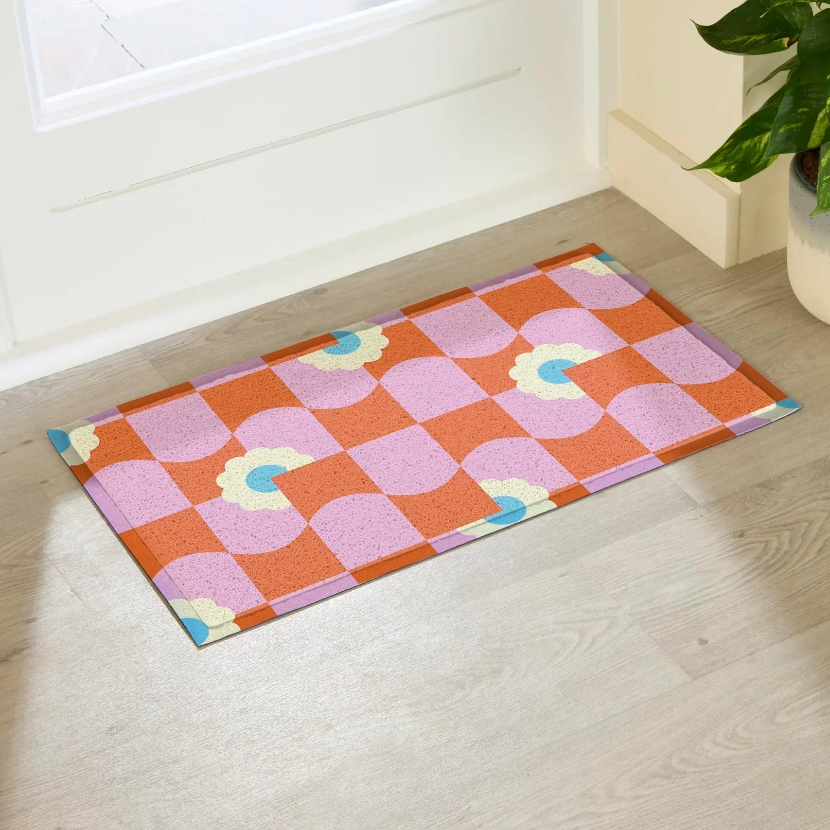 Elizabeth Olwen Floral Wave Pattern Indoor/Outdoor Doormat