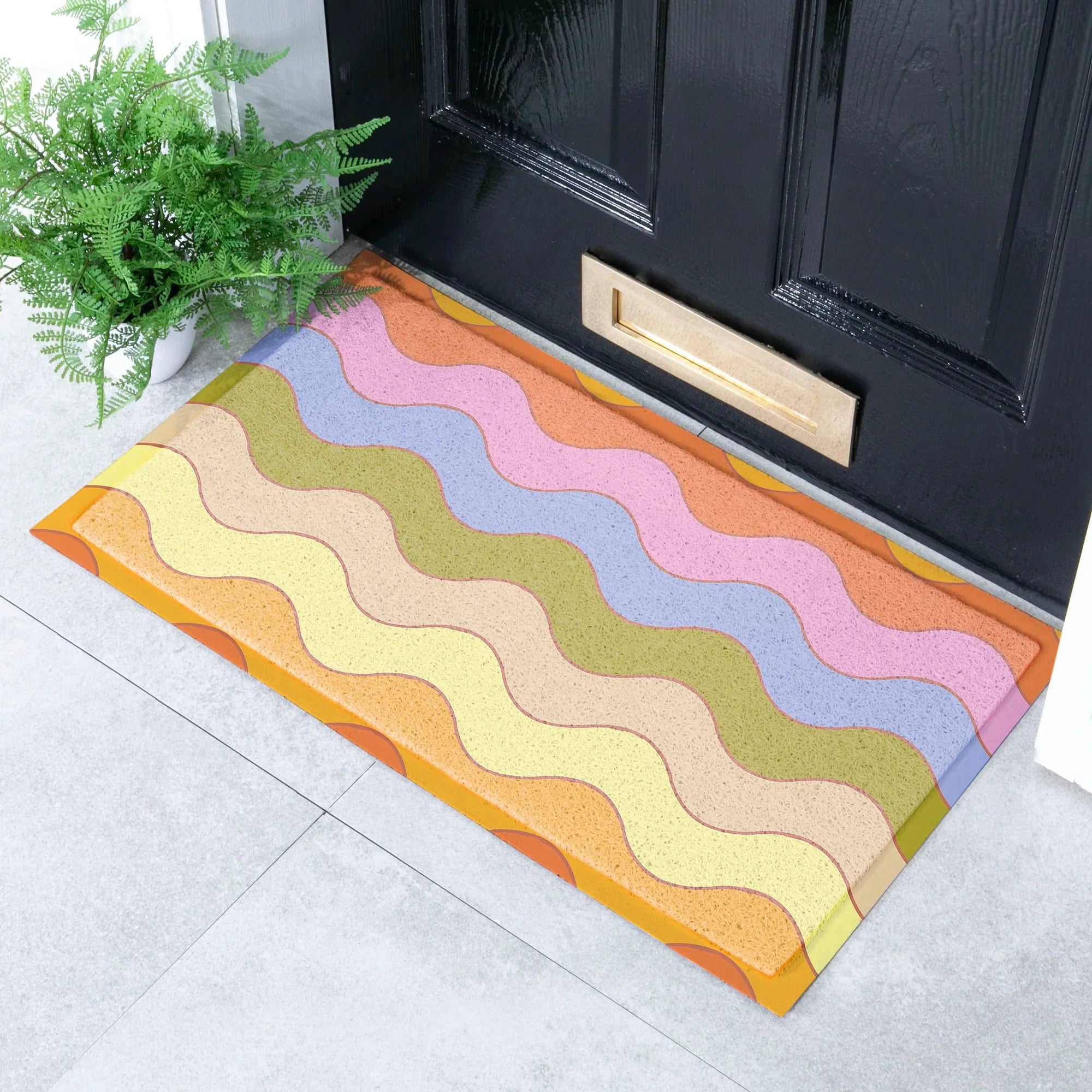Elizabeth Olwen Wavey Lines Indoor/Outdoor Doormat
