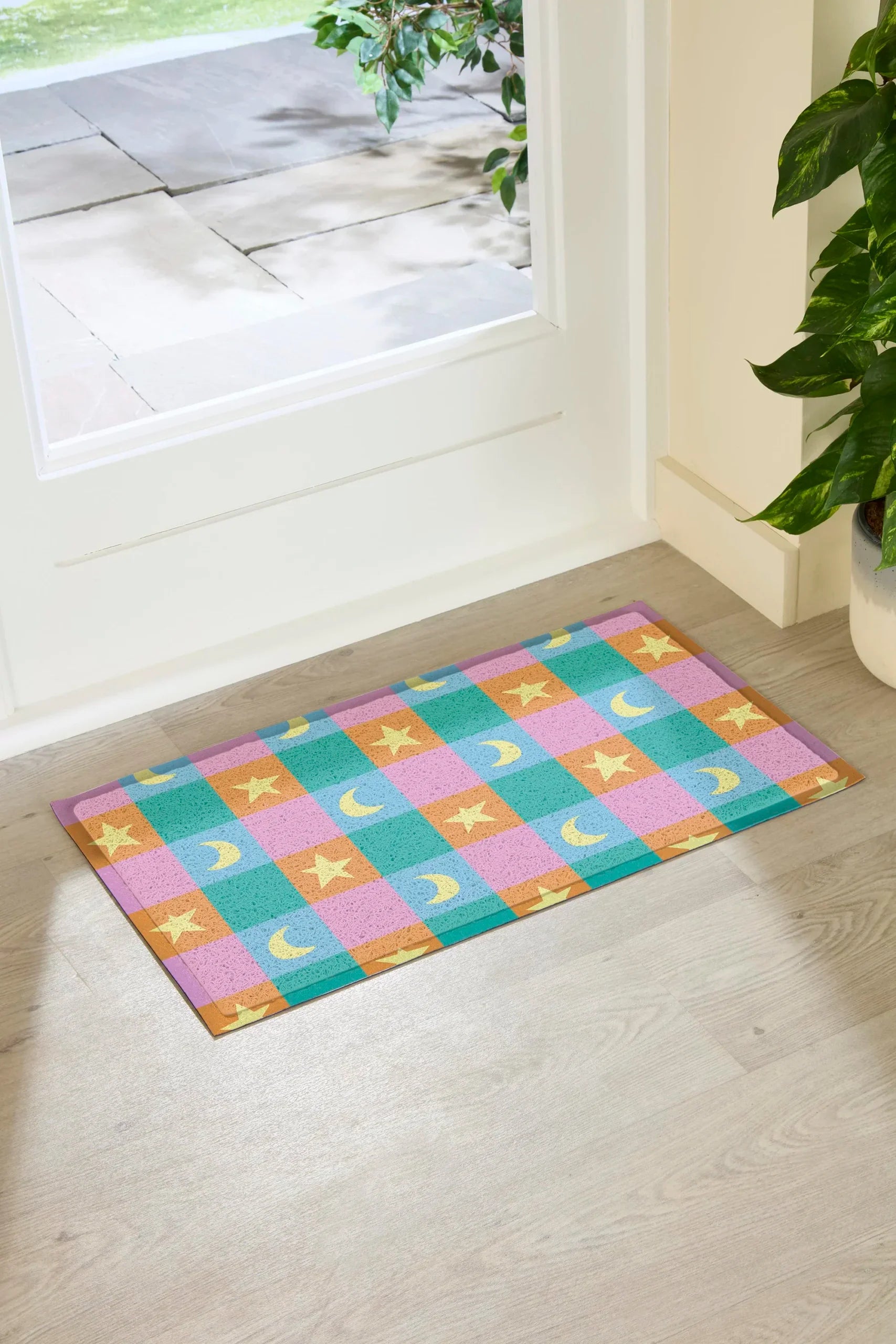 Elizabeth Olwen Crescent and Stars Indoor/Outdoor Doormat