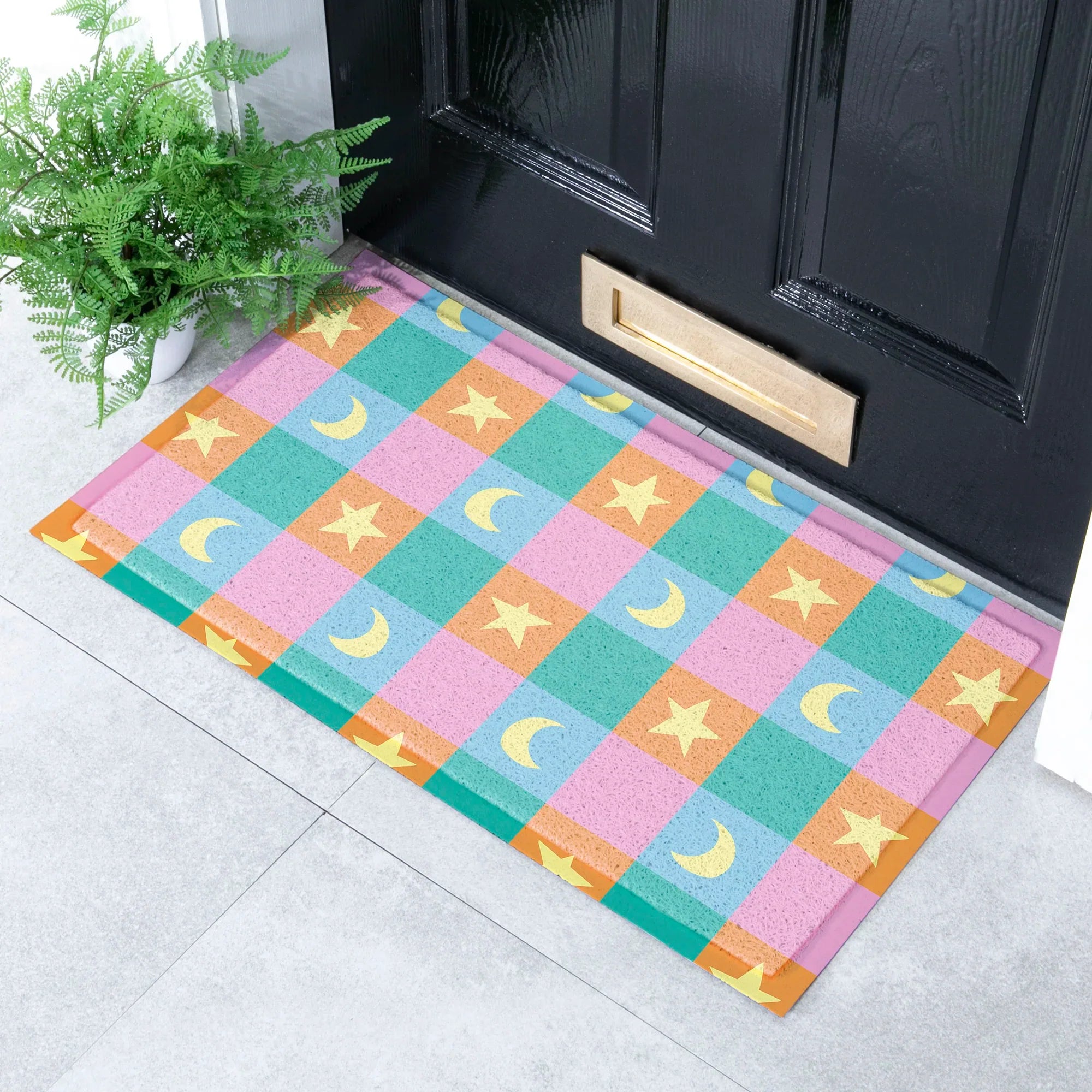 Elizabeth Olwen Crescent and Stars Indoor/Outdoor Doormat