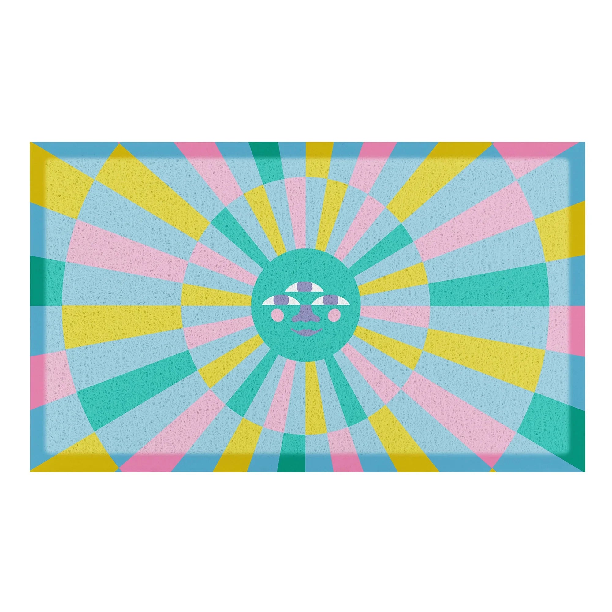 Elizabeth Olwen Blue Sun Face Indoor/Outdoor Doormat