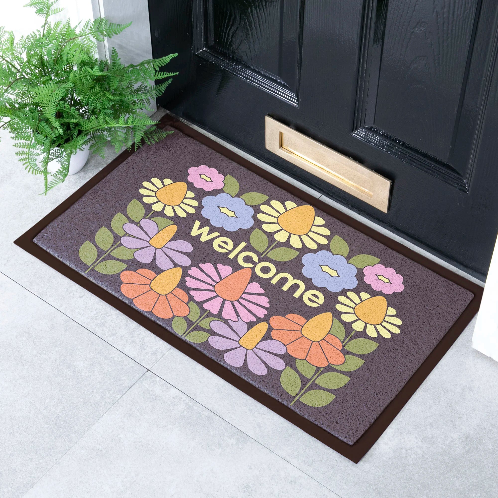 Elizabeth Olwen Welcome Floral Indoor/Outdoor Doormat (70x40cm)