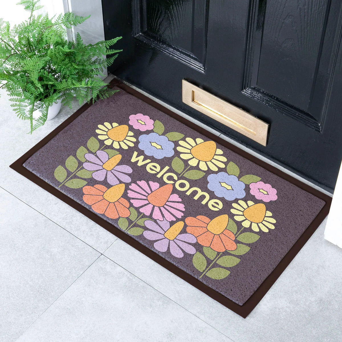 Elizabeth Olwen Welcome Floral Indoor/Outdoor Doormat