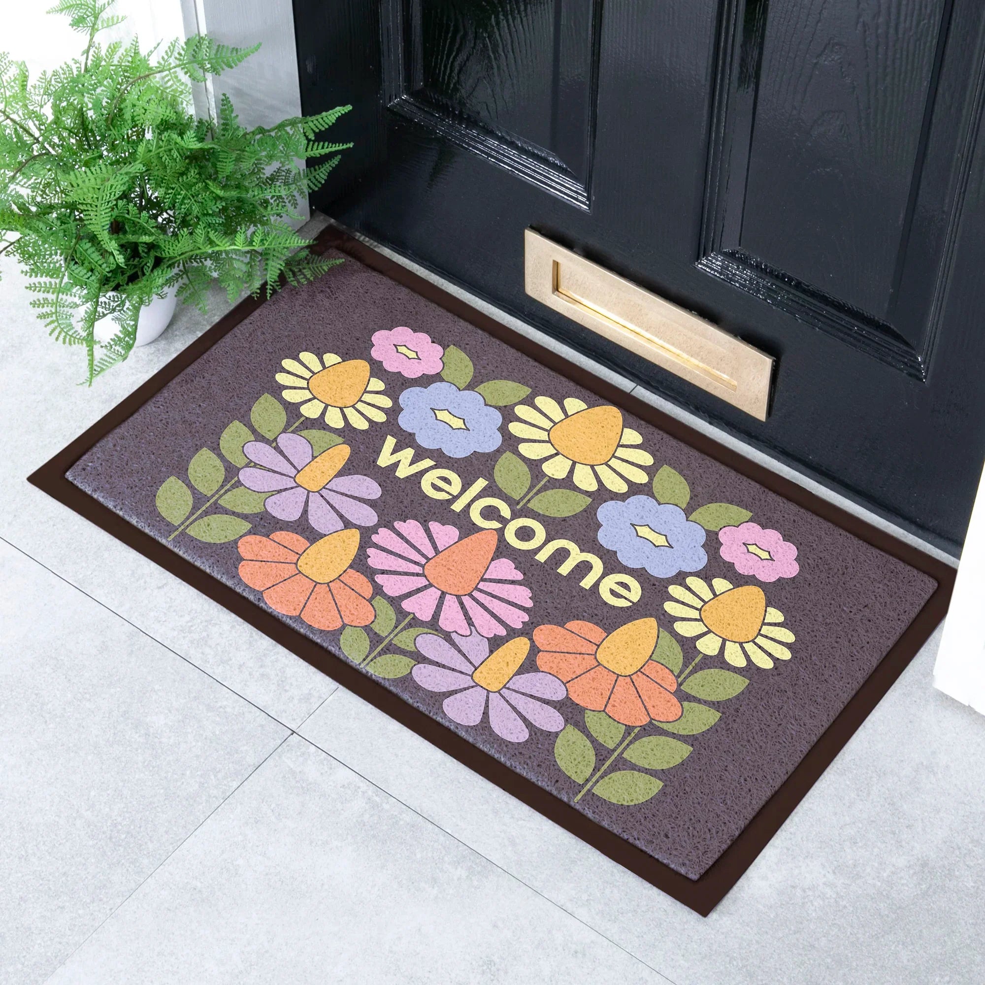Elizabeth Olwen Welcome Floral Indoor/Outdoor Doormat