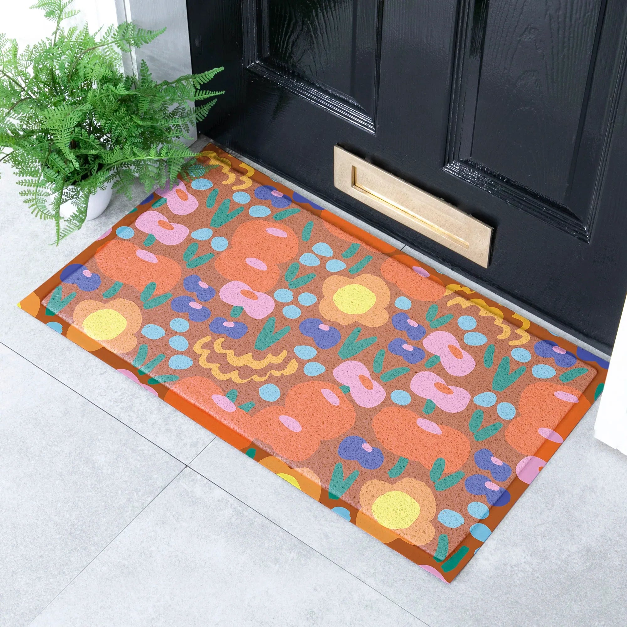Elizabeth Olwen Red Floral Indoor/Outdoor Doormat